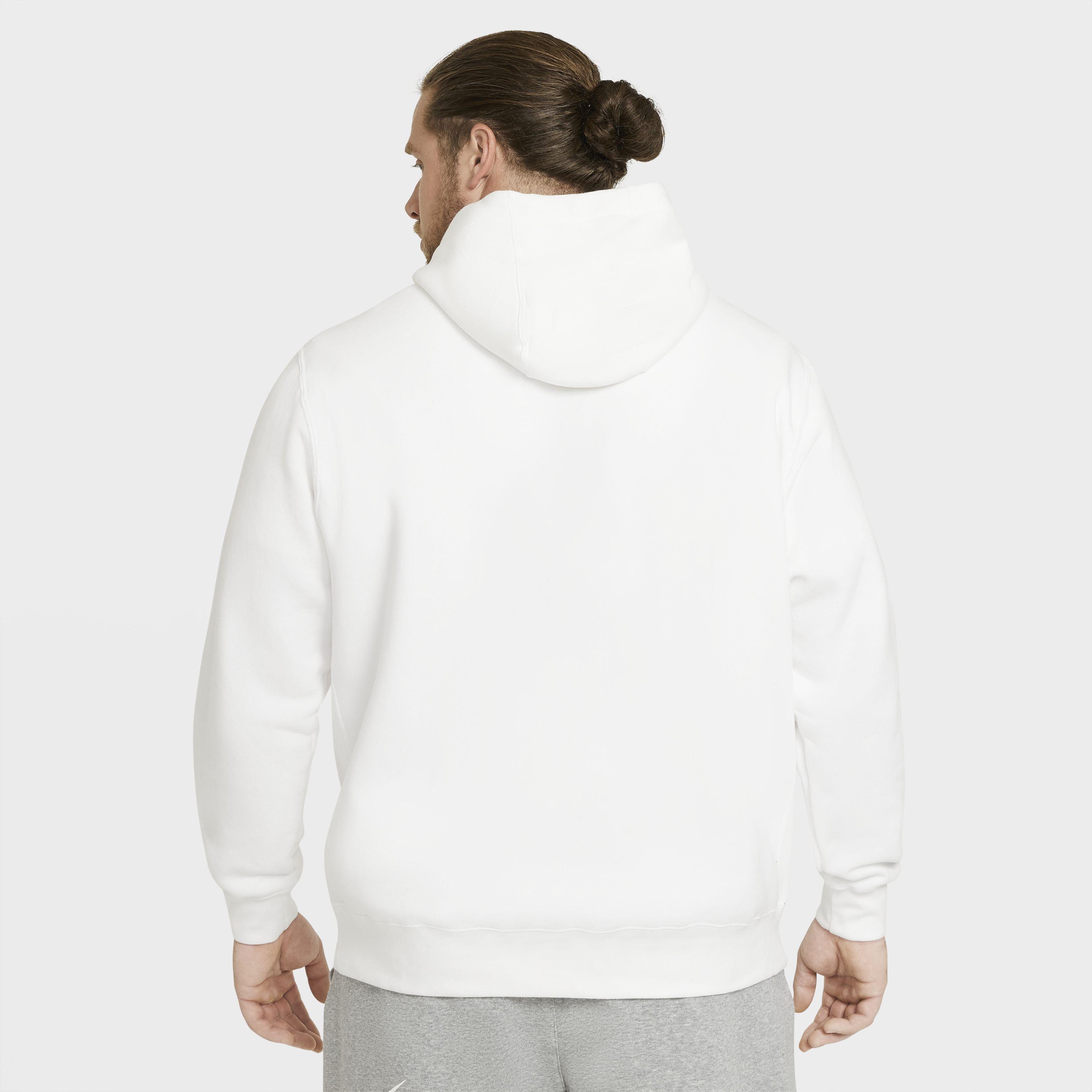 Nike Men's Sportswear Club BB Pullover Hoodie - WHITE Thumbnail View 8