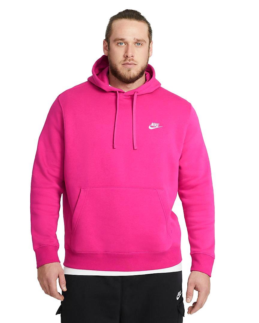 Nike Men's Sportswear Club BB Pullover Hoodie - PINK Thumbnail View 4