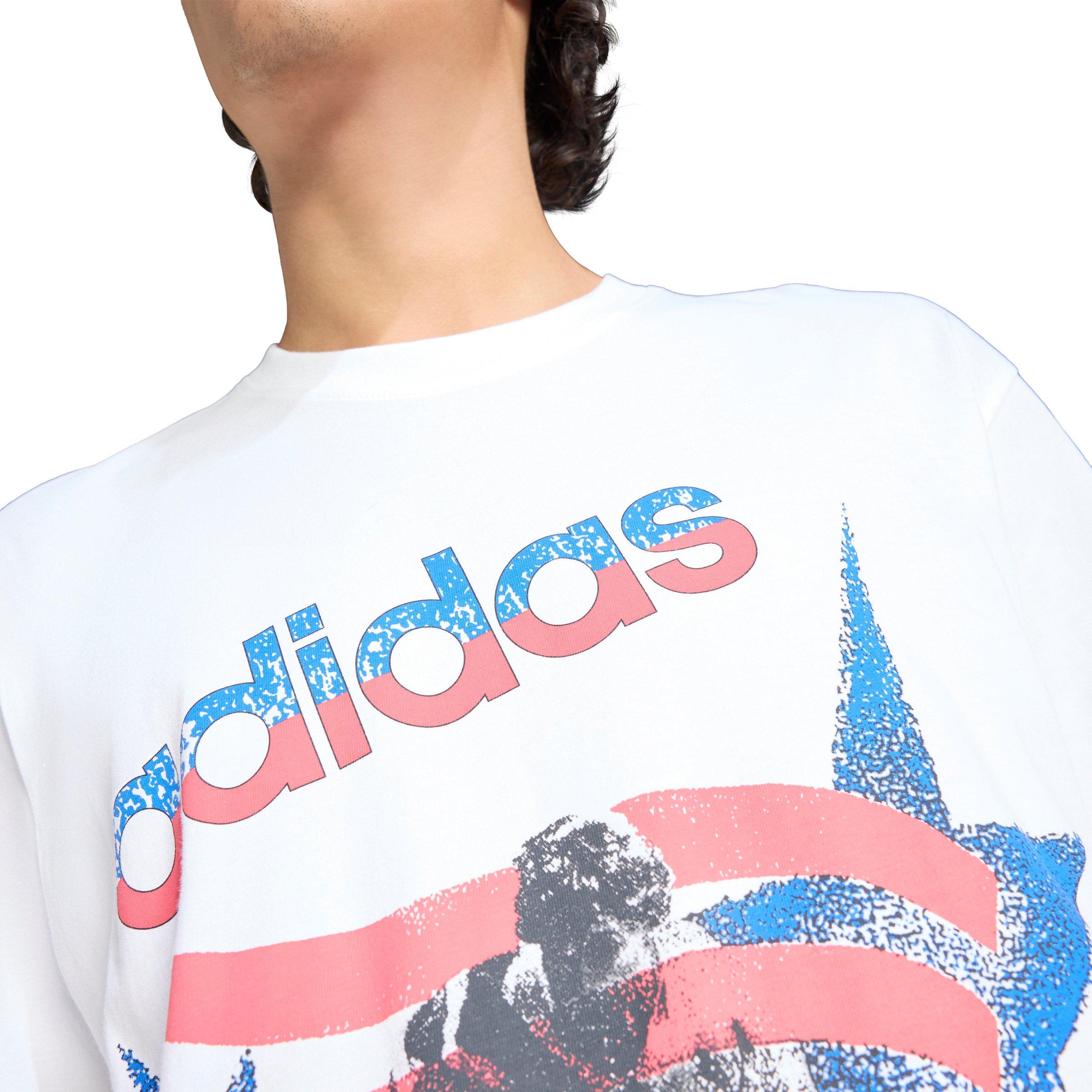 adidas Originals Men's Archive Football Stars Graphic T-Shirt - White - WHITE Thumbnail View 3