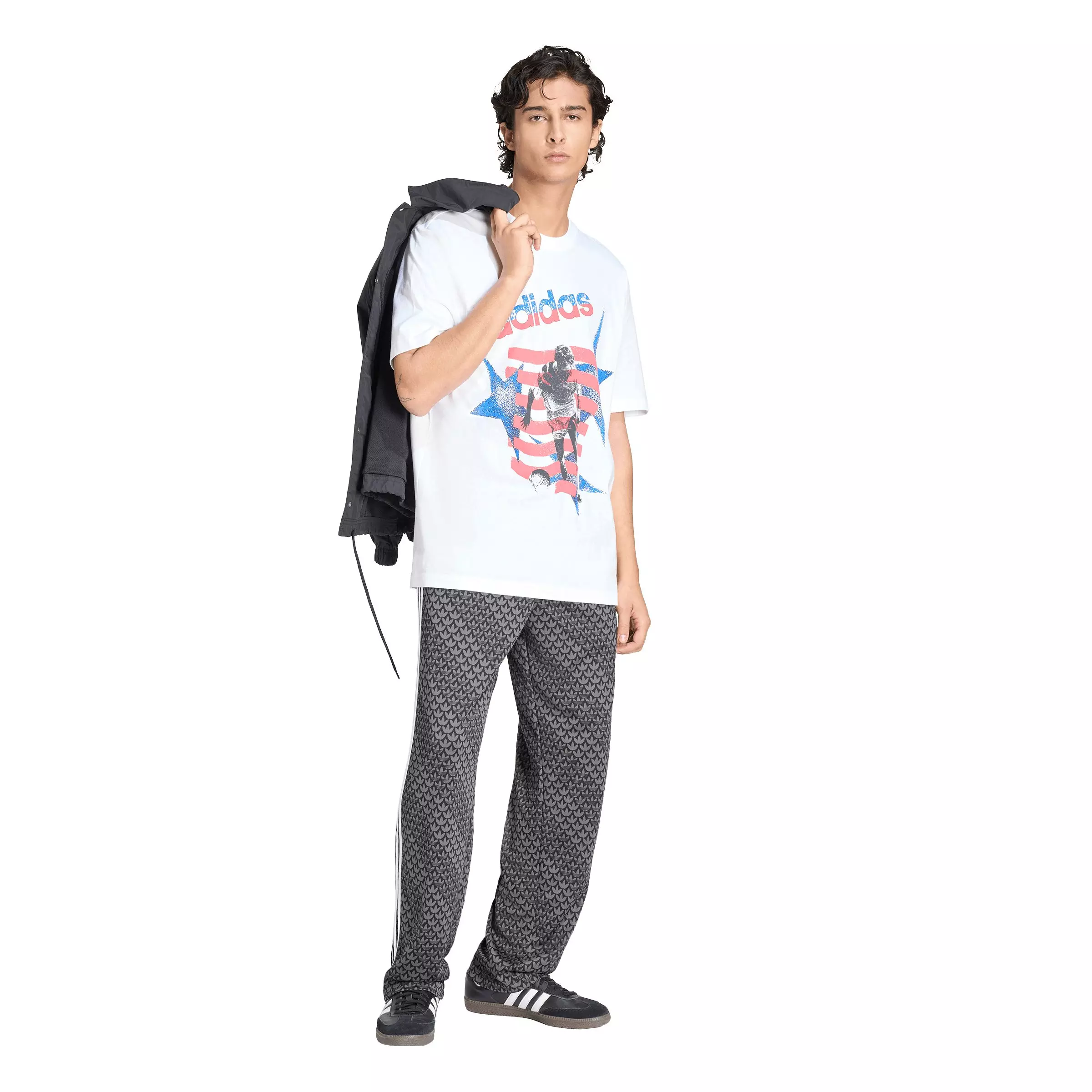 adidas Originals Men's Archive Football Stars Graphic T-Shirt - White - WHITE