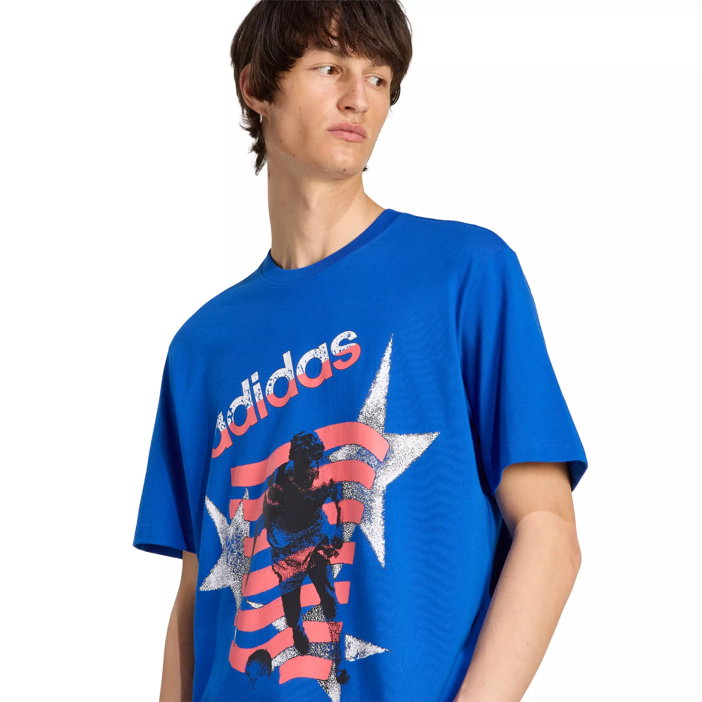 adidas Originals Men's Archive Football Stars Graphic T-Shirt - Blue - BLUE