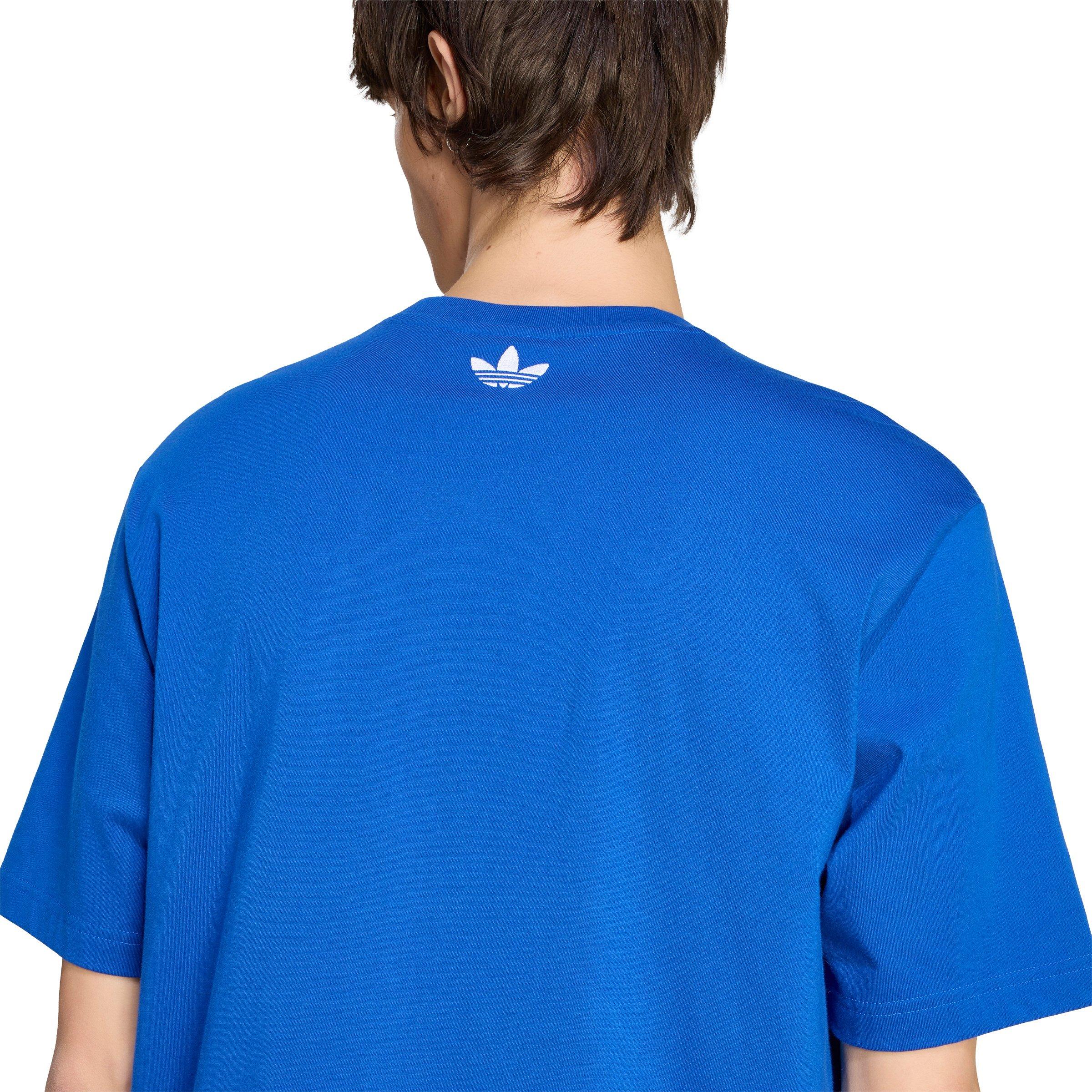 adidas Originals Men's Archive Football Stars Graphic T-Shirt - Blue - BLUE Thumbnail View 4