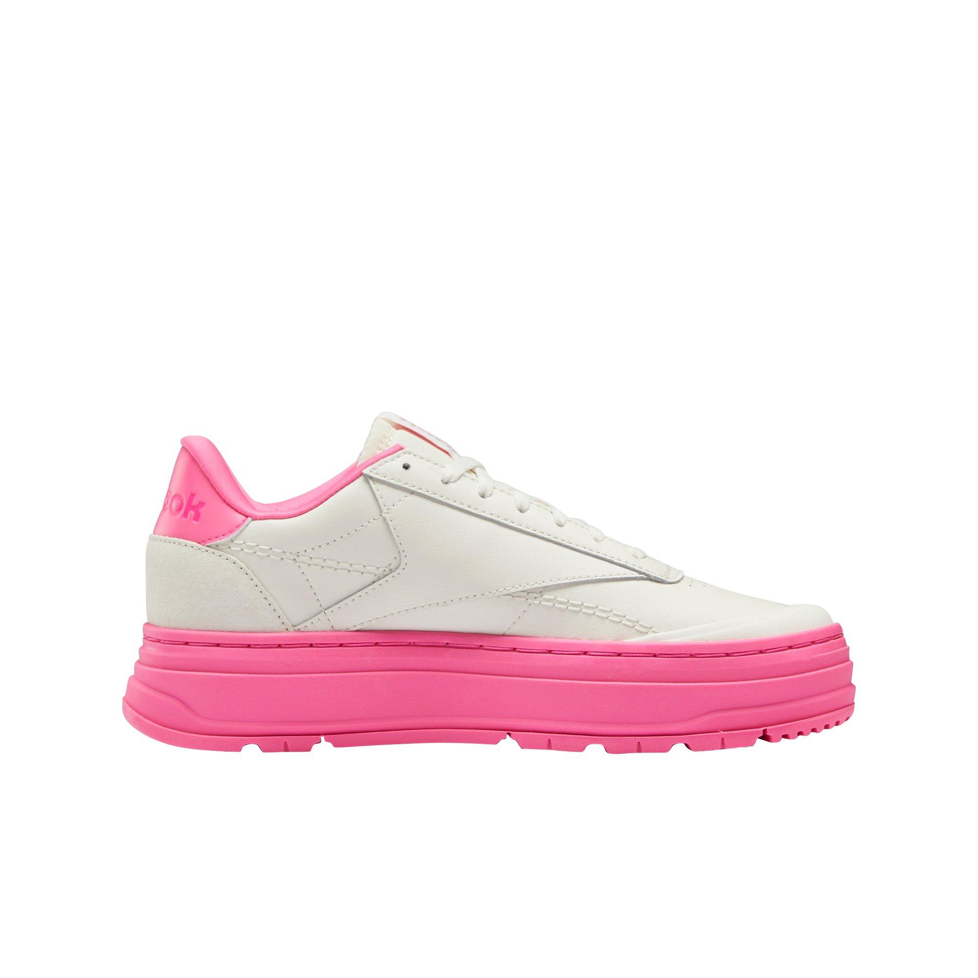 Reebok Club C Double Geo "Chalk/Atomic Pink" Women's Shoe - WHITE/PINK Thumbnail View 2