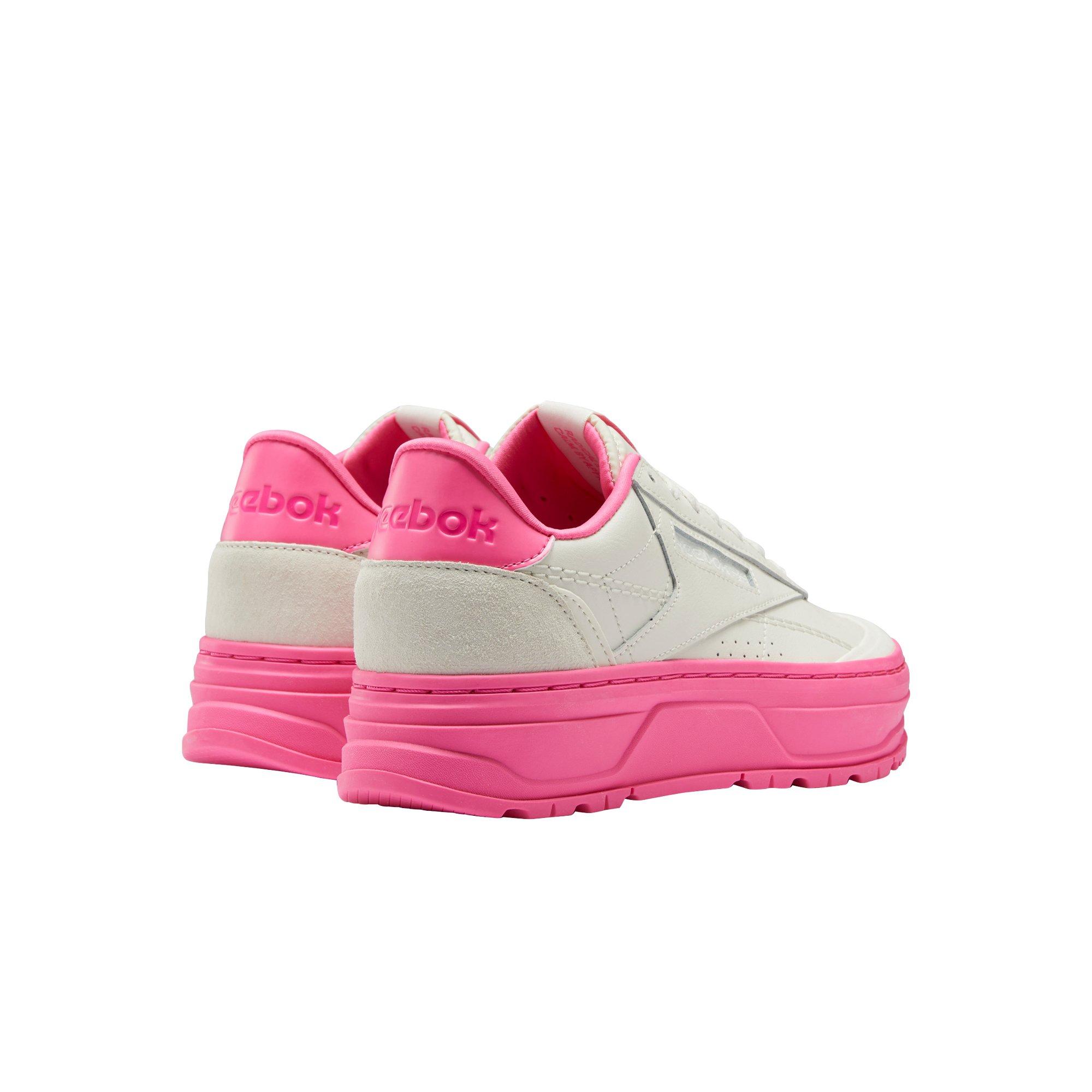 Reebok Club C Double Geo "Chalk/Atomic Pink" Women's Shoe - WHITE/PINK Thumbnail View 4