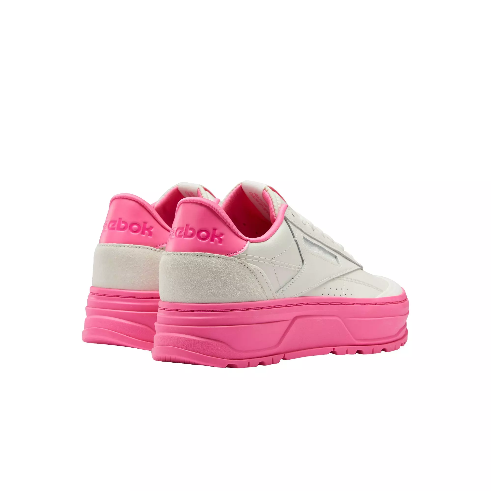Reebok Club C Double Geo "Chalk/Atomic Pink" Women's Shoe - WHITE/PINK