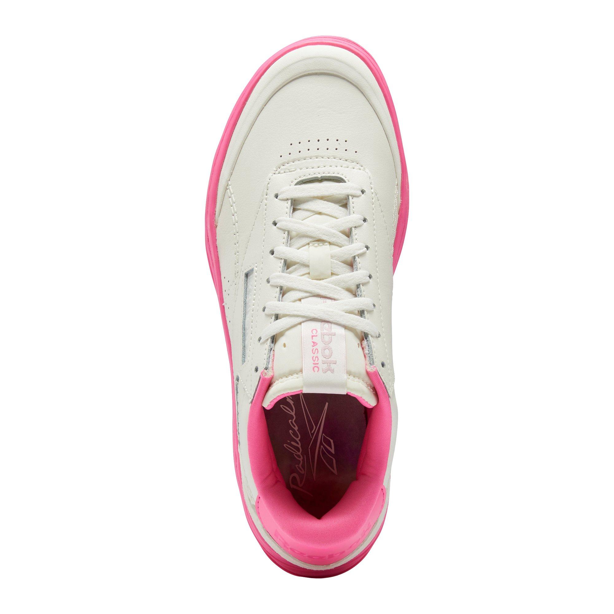Reebok Club C Double Geo "Chalk/Atomic Pink" Women's Shoe - WHITE/PINK Thumbnail View 5