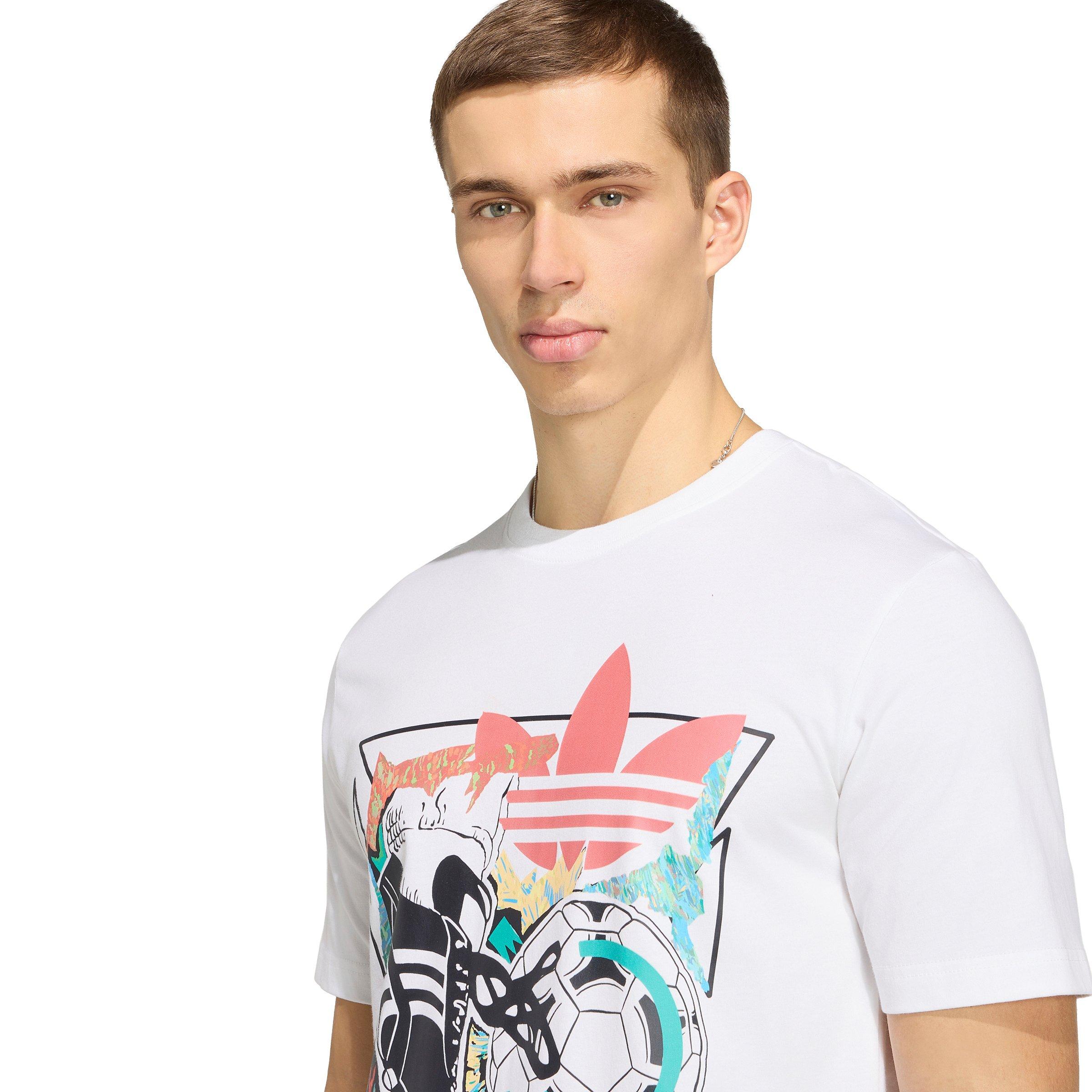 adidas Originals Men's Archive Anime Football Graphic Tee - White - WHITE Thumbnail View 3