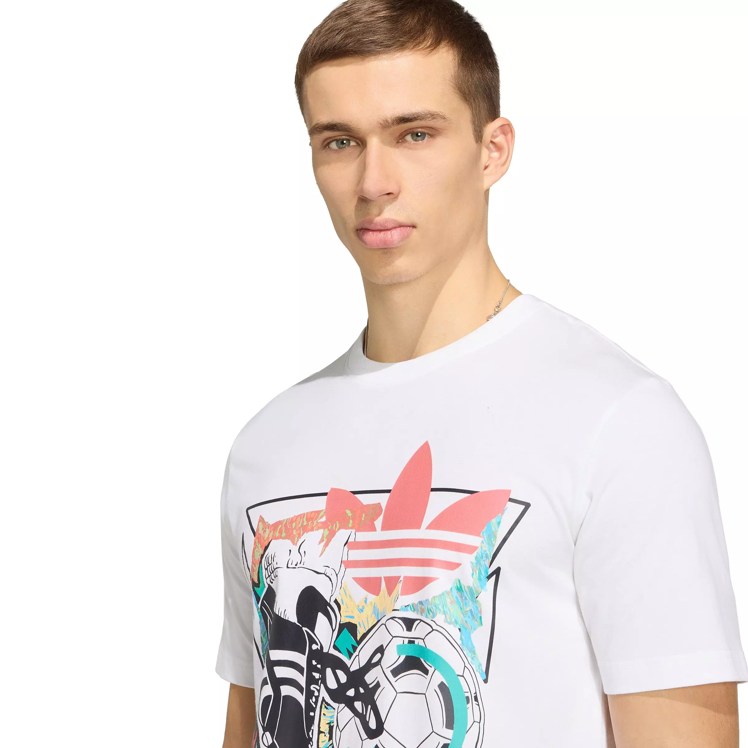 adidas Originals Men's Archive Anime Football Graphic Tee - White - WHITE