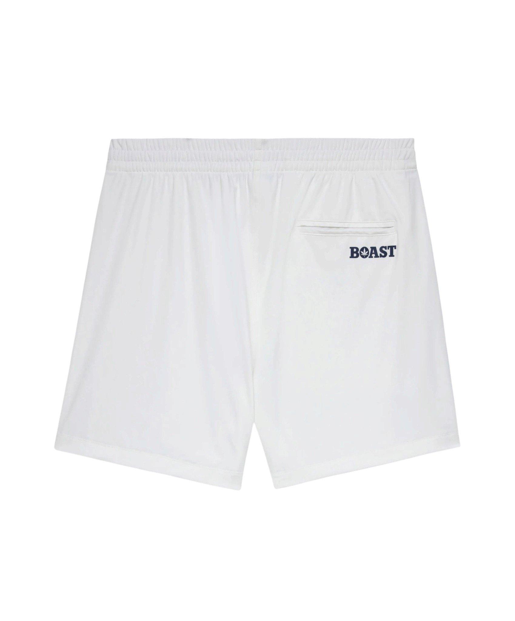 Boast Men's 5" Tipped Peak Performance Short - White/Green/Navy - WHITE/GREEN/NAVY