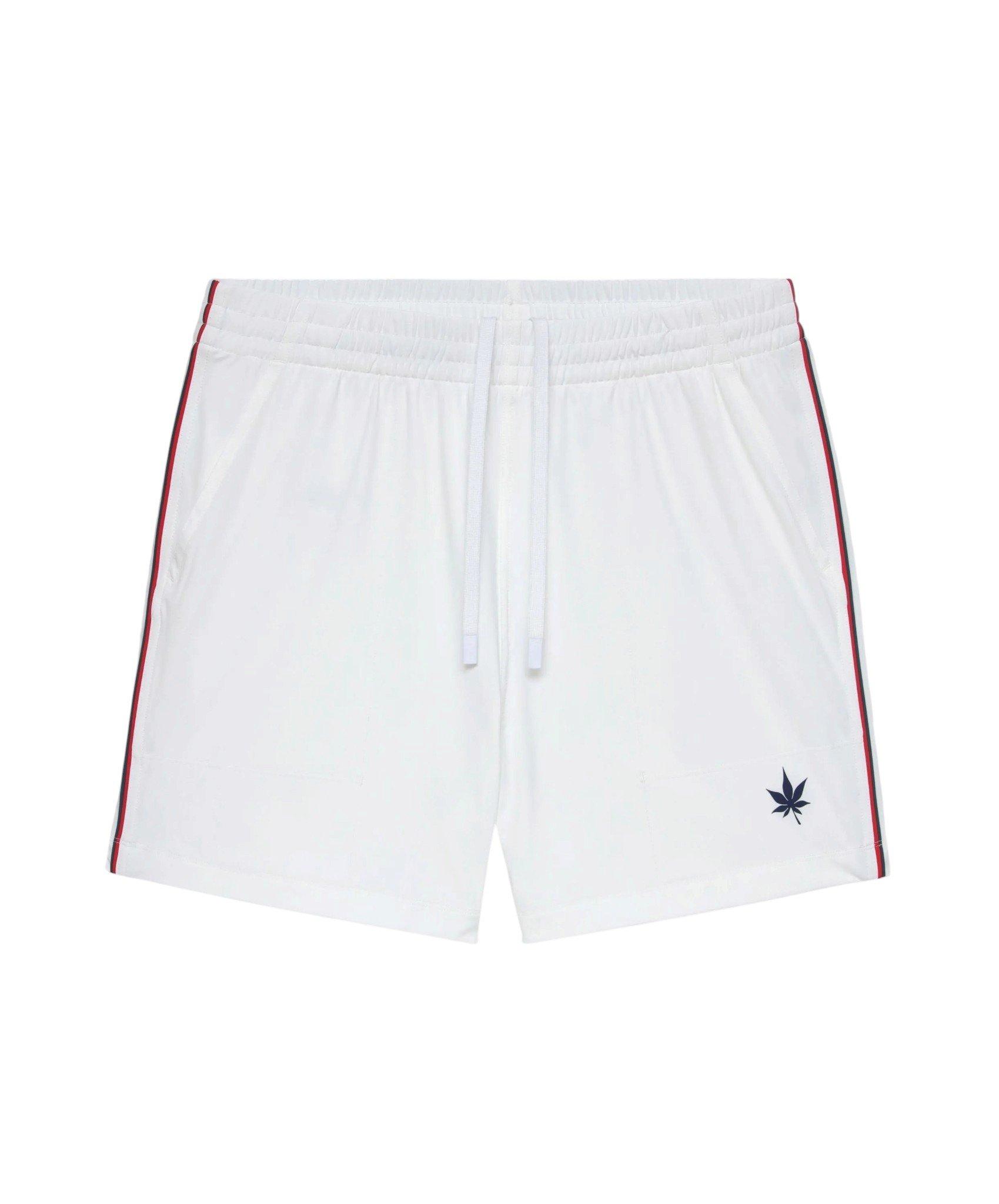 Boast Men's 5" Tipped Peak Performance Short - White/Red/Navy - WHITE/RED/NAVY