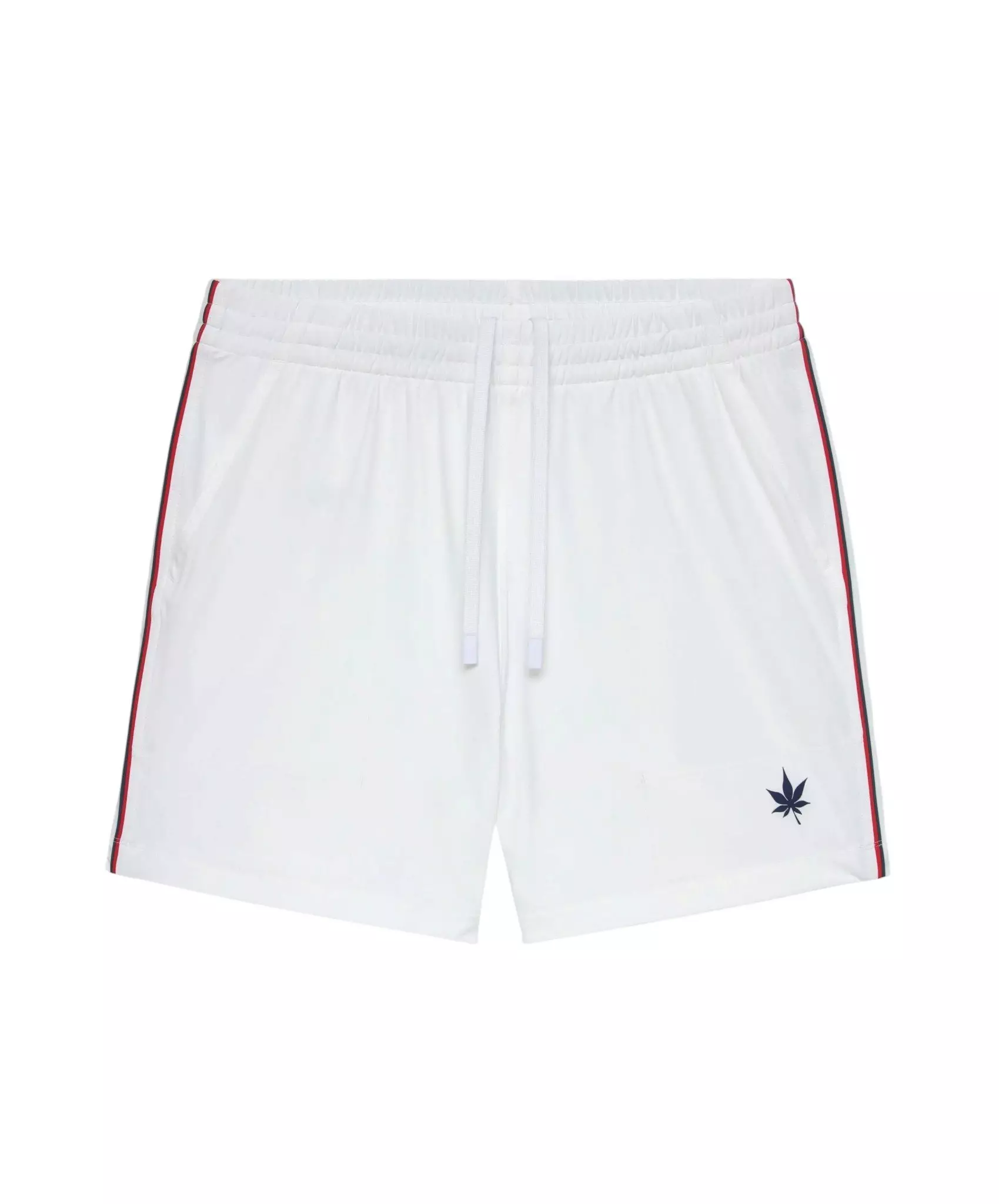 Boast Men's 5" Tipped Peak Performance Short - White/Red/Navy - WHITE/RED/NAVY