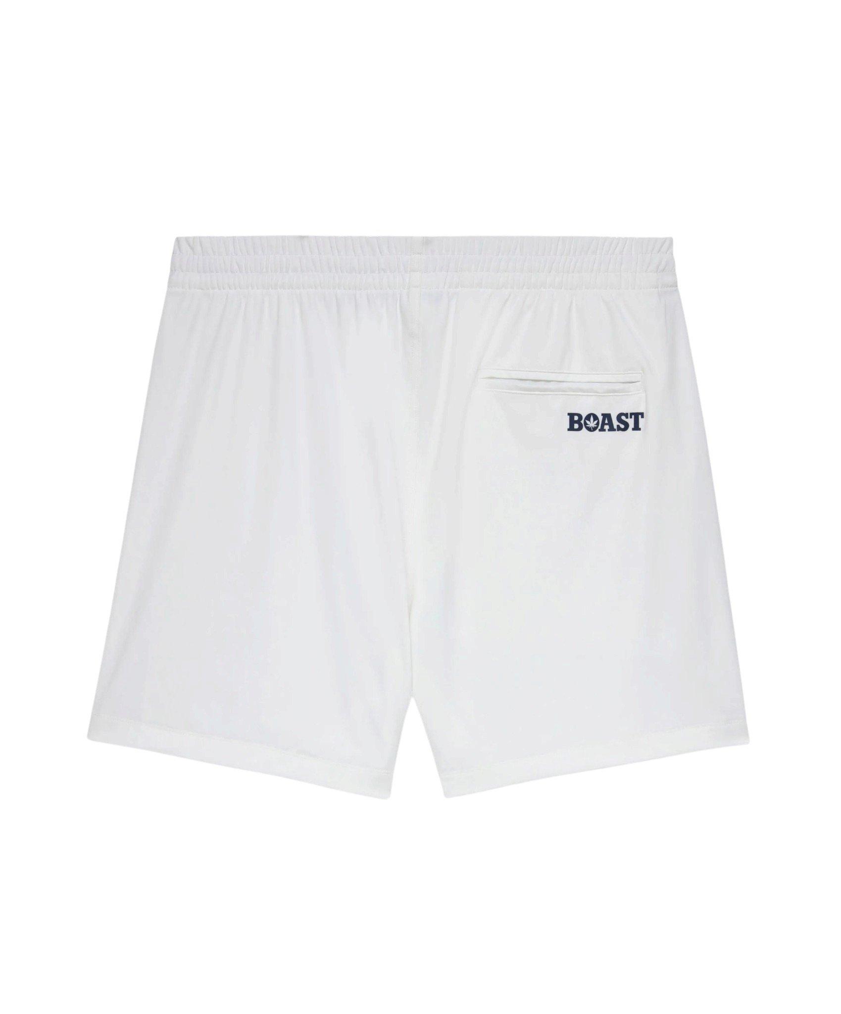 Boast Men's 5" Tipped Peak Performance Short - White/Red/Navy - WHITE/RED/NAVY
