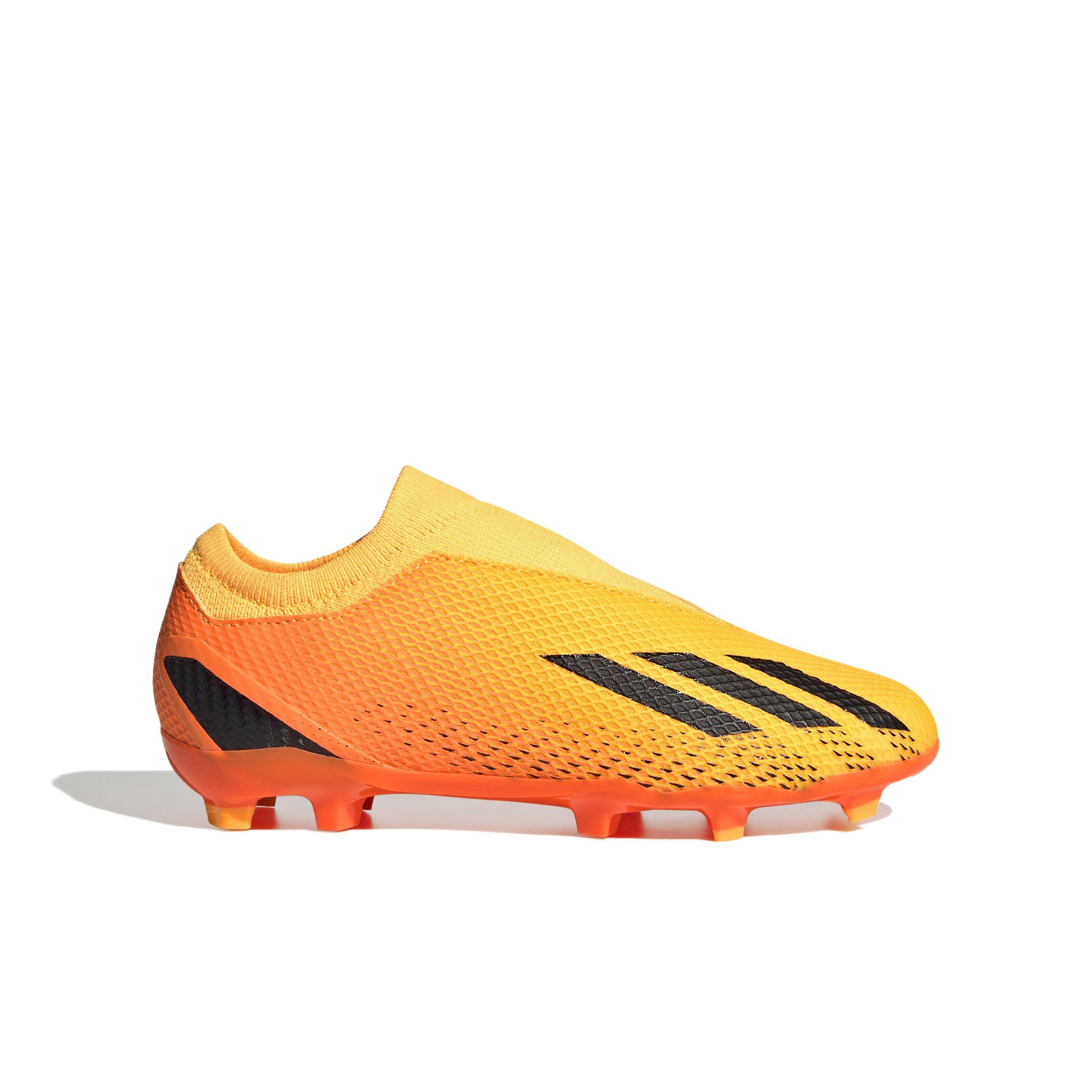 adidas X Speedportal.3 Laceless FG "Solar Gold/Black/Solar Orange" Grade School Kids' Soccer Cleat - GOLD/BLACK/ORANGE Thumbnail View 1