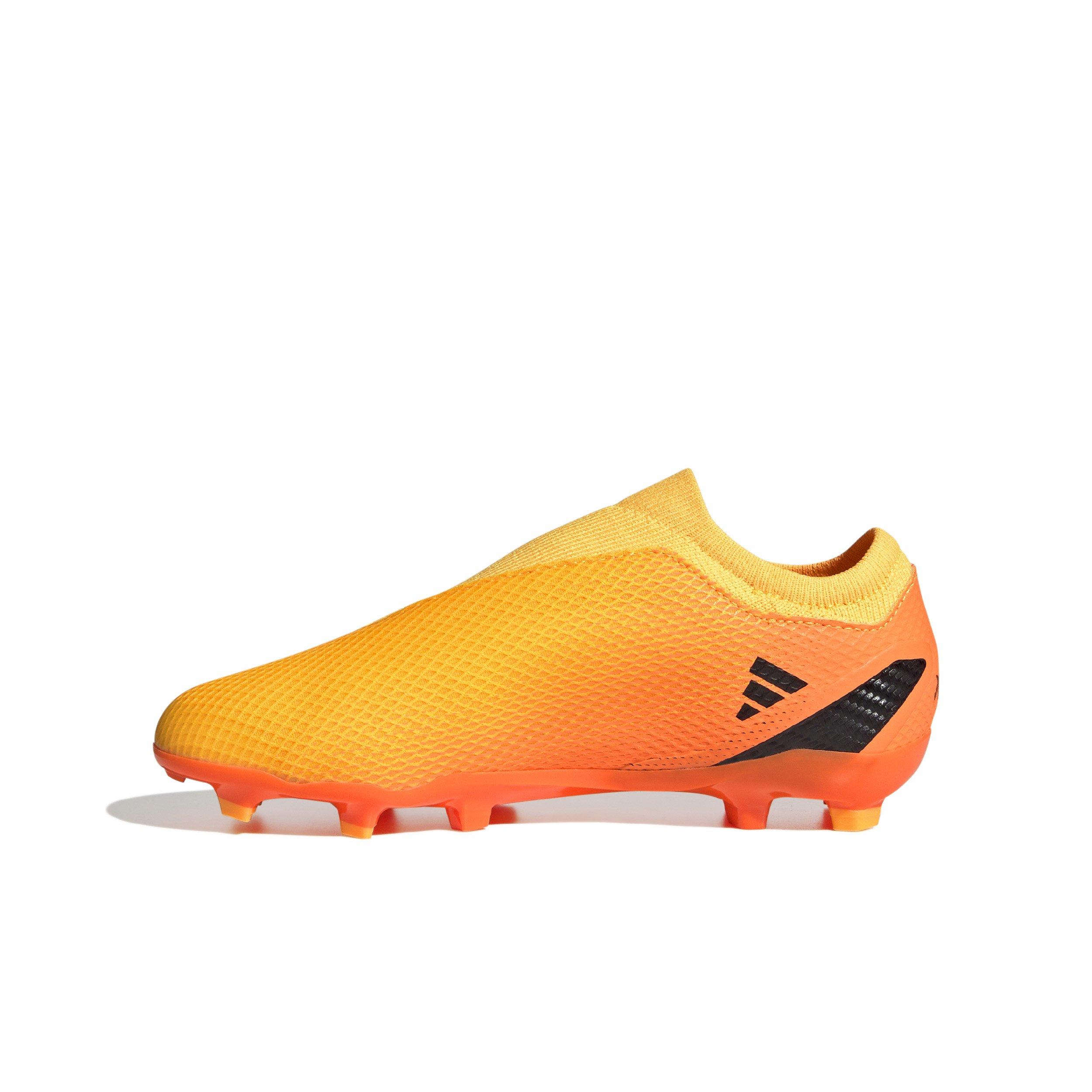 adidas X Speedportal.3 Laceless FG "Solar Gold/Black/Solar Orange" Grade School Kids' Soccer Cleat - GOLD/BLACK/ORANGE Thumbnail View 2