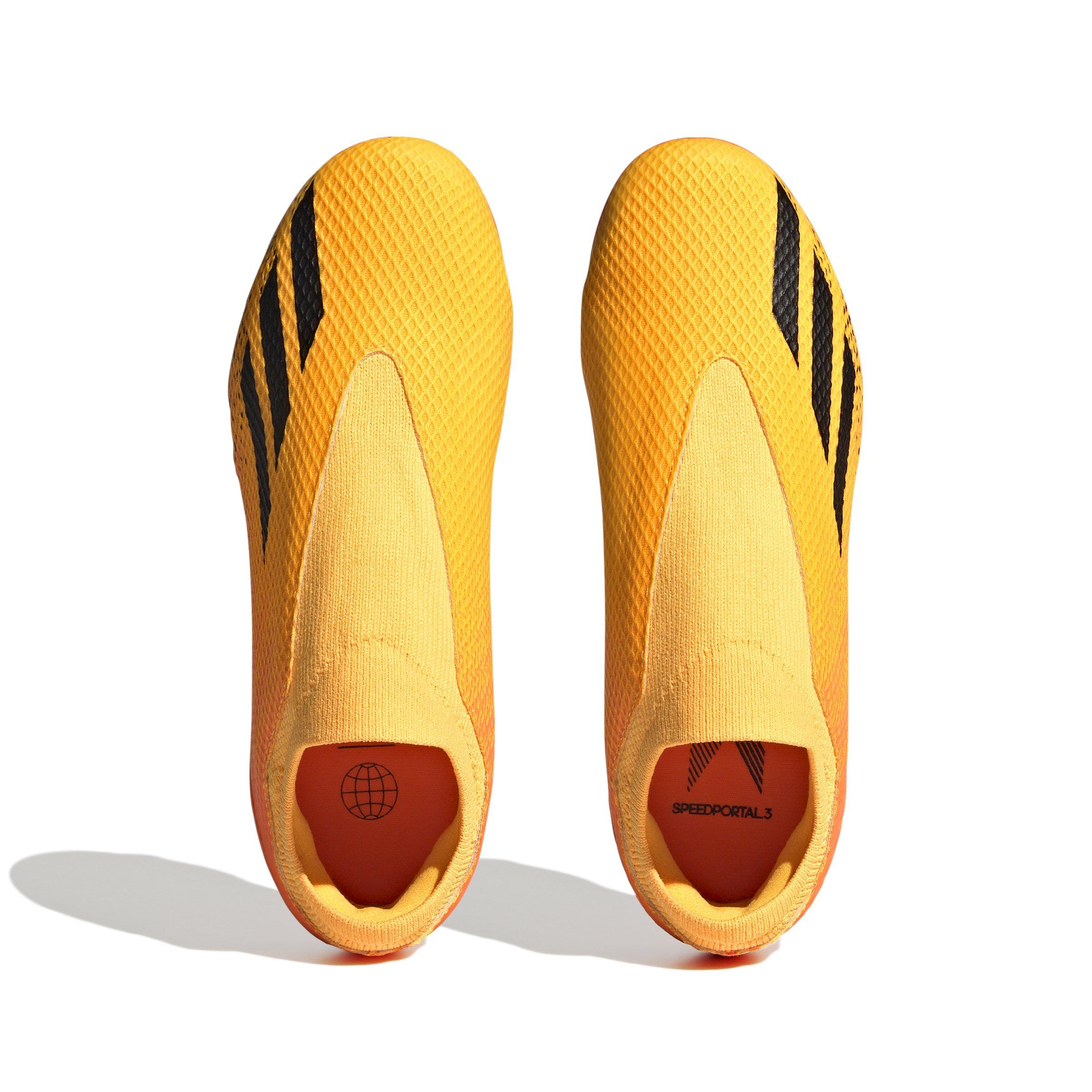 adidas X Speedportal.3 Laceless FG "Solar Gold/Black/Solar Orange" Grade School Kids' Soccer Cleat - GOLD/BLACK/ORANGE Thumbnail View 3
