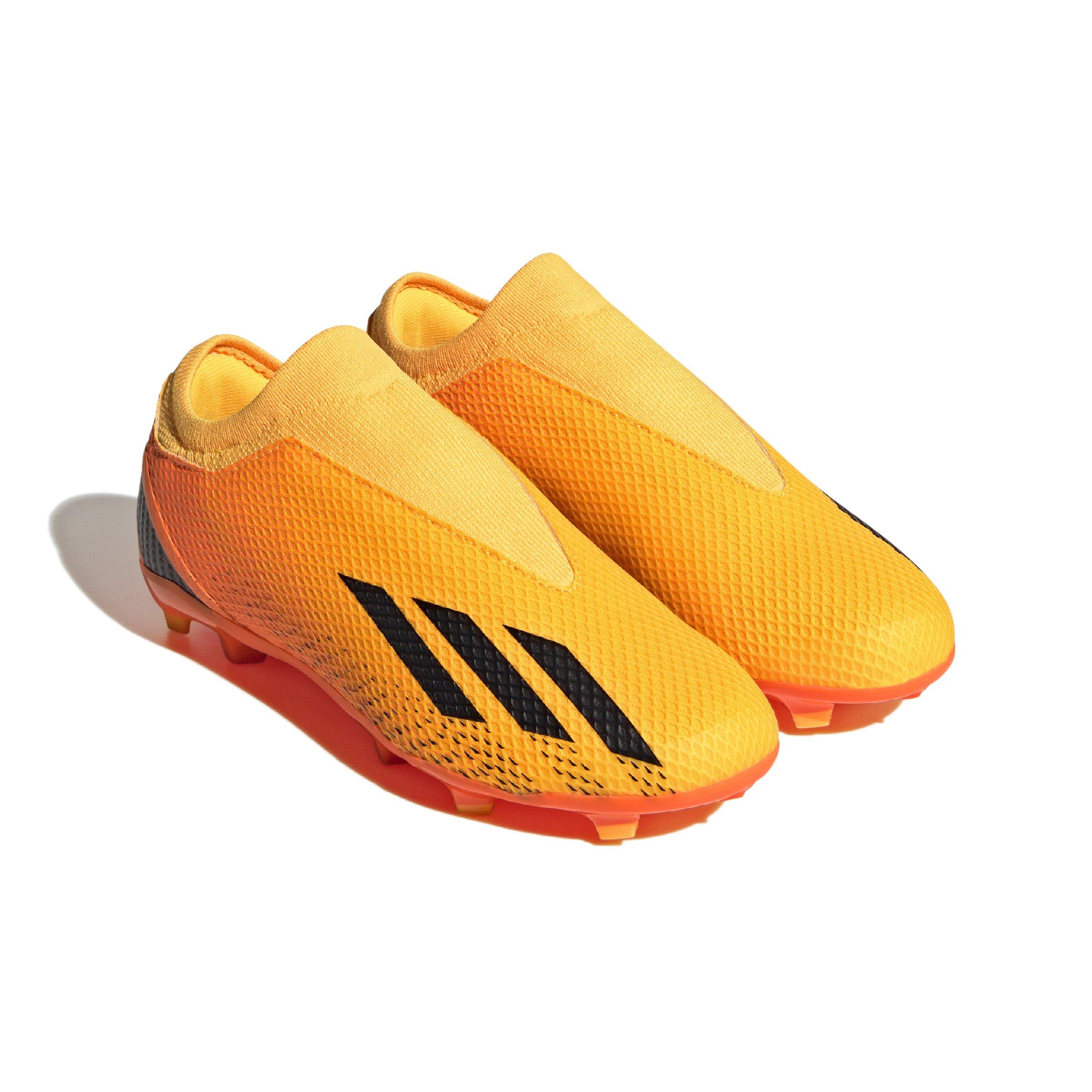 adidas X Speedportal.3 Laceless FG "Solar Gold/Black/Solar Orange" Grade School Kids' Soccer Cleat - GOLD/BLACK/ORANGE Thumbnail View 5