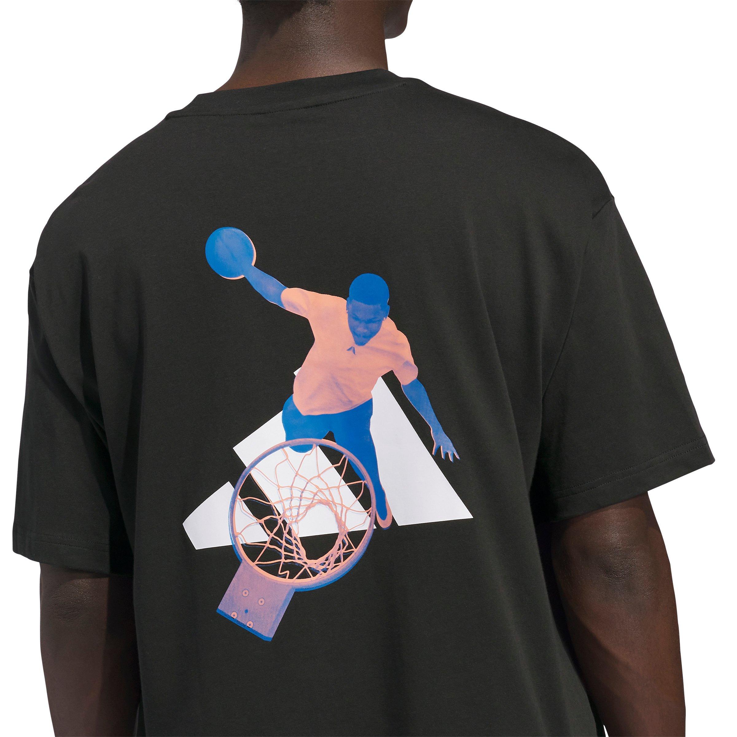 adidas Men's Anthony Edwards Basketball Photo T-Shirt - Black - BLACK Thumbnail View 4