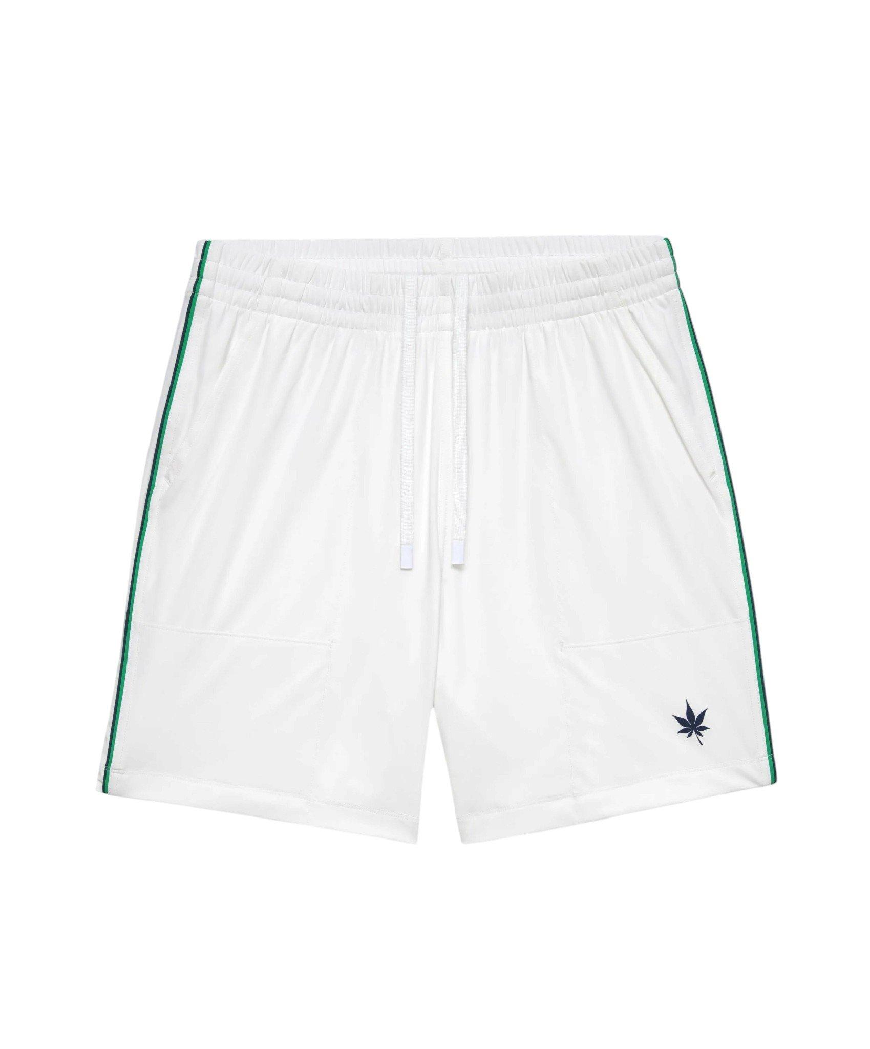 Boast Men's 7" Tipped Peak Performance Short - White/Green/Navy - WHITE/GREEN/NAVY