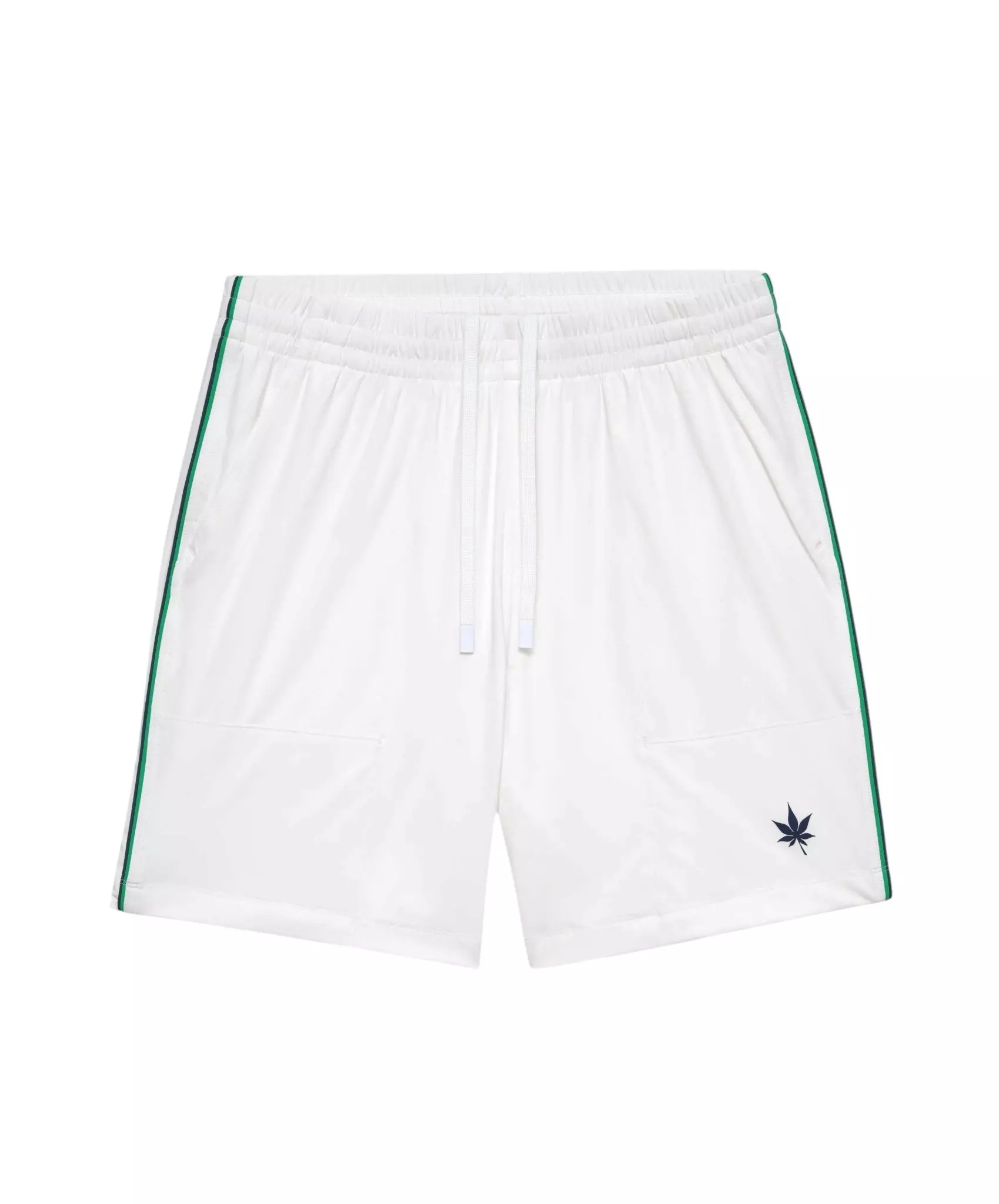 Boast Men's 7" Tipped Peak Performance Short - White/Green/Navy - WHITE/GREEN/NAVY