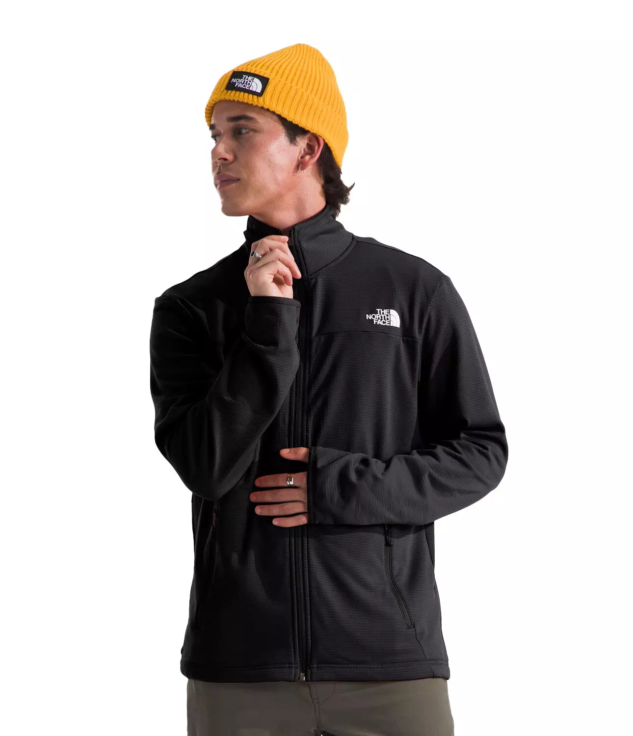 The North Face Men's Cedar Trail Grid Fleece Full-Zip Jacket -Black - BLACK