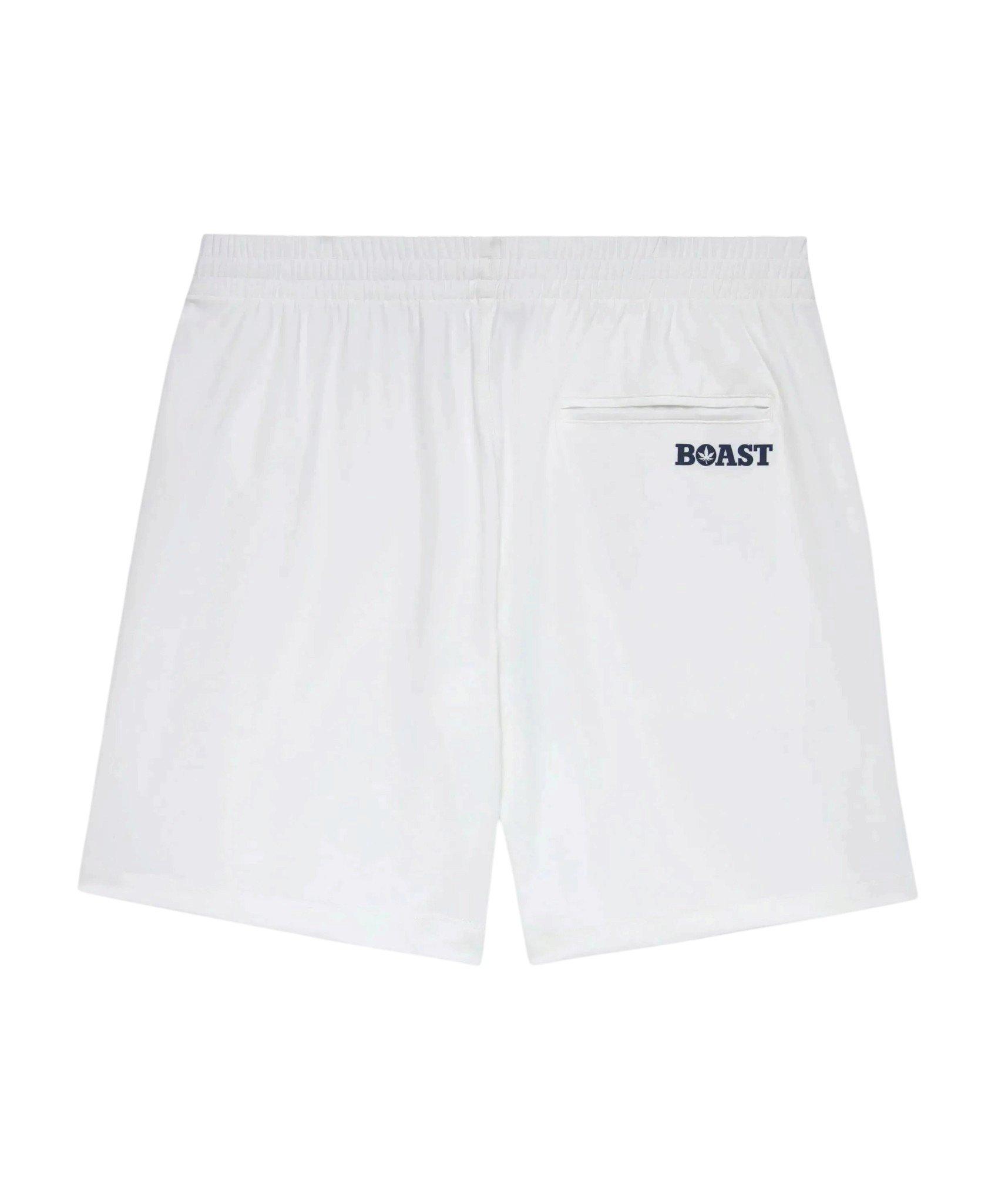 Boast Men's 7" Tipped Peak Performance Short - White/Red/Navy - WHITE/RED/NAVY