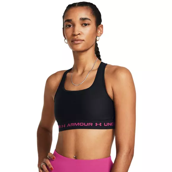 UNDER ARMOUR - Women's Mid Crossback Sports Bra Top Beta/Black