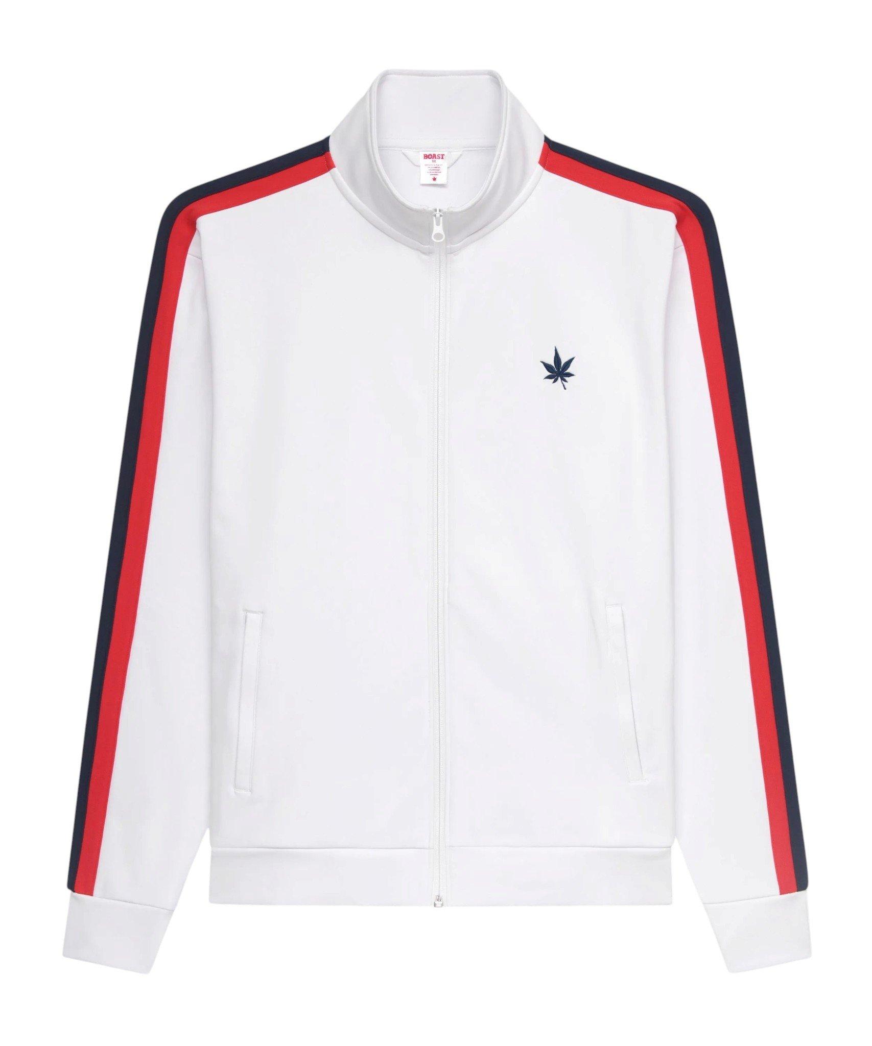 Boast Men's Tipped Warm-Up Jacket 2.0 - White/Red/Navy - WHITE/RED/NAVY