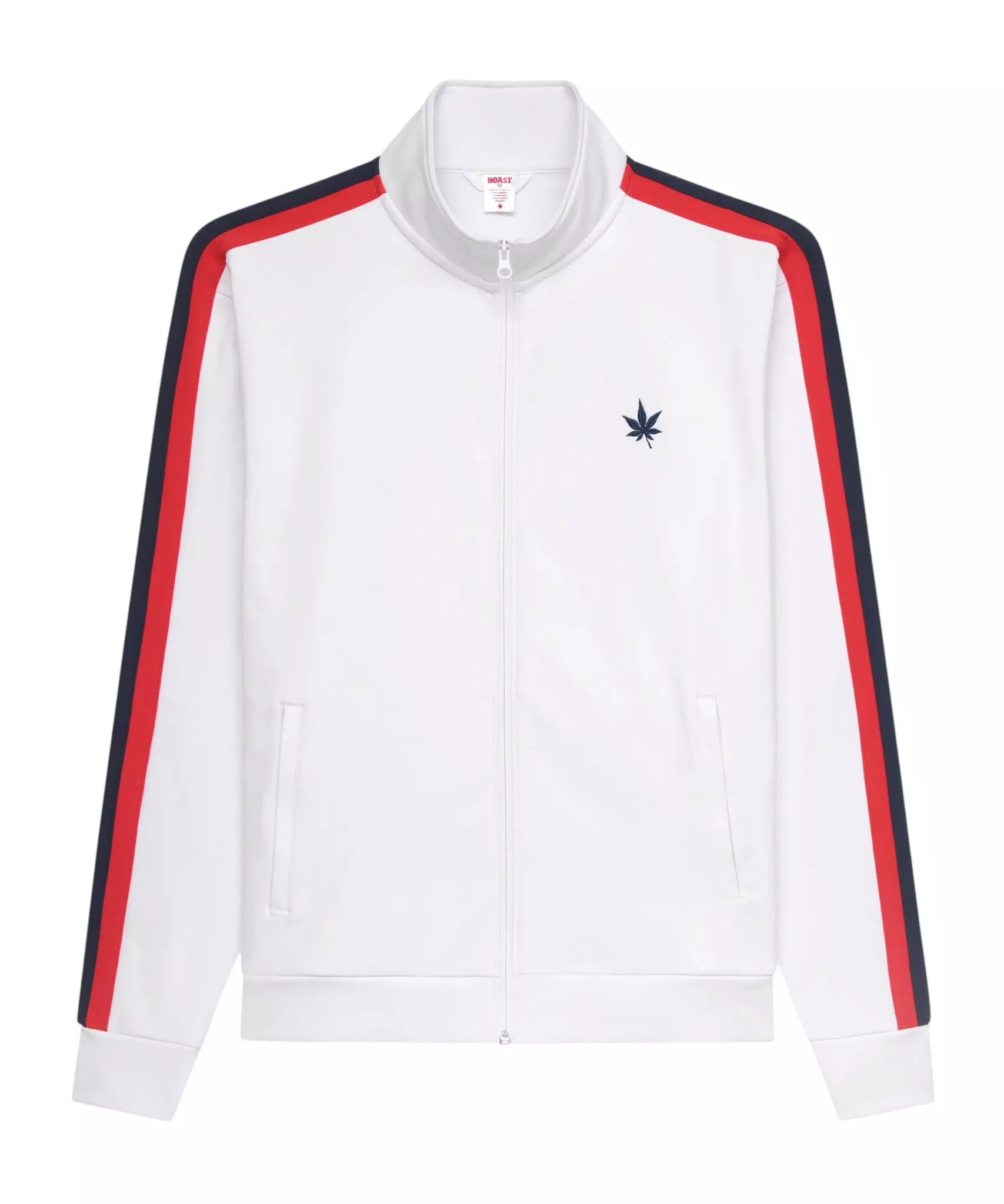 Boast Men's Tipped Warm-Up Jacket 2.0 - White/Red/Navy - WHITE/RED/NAVY