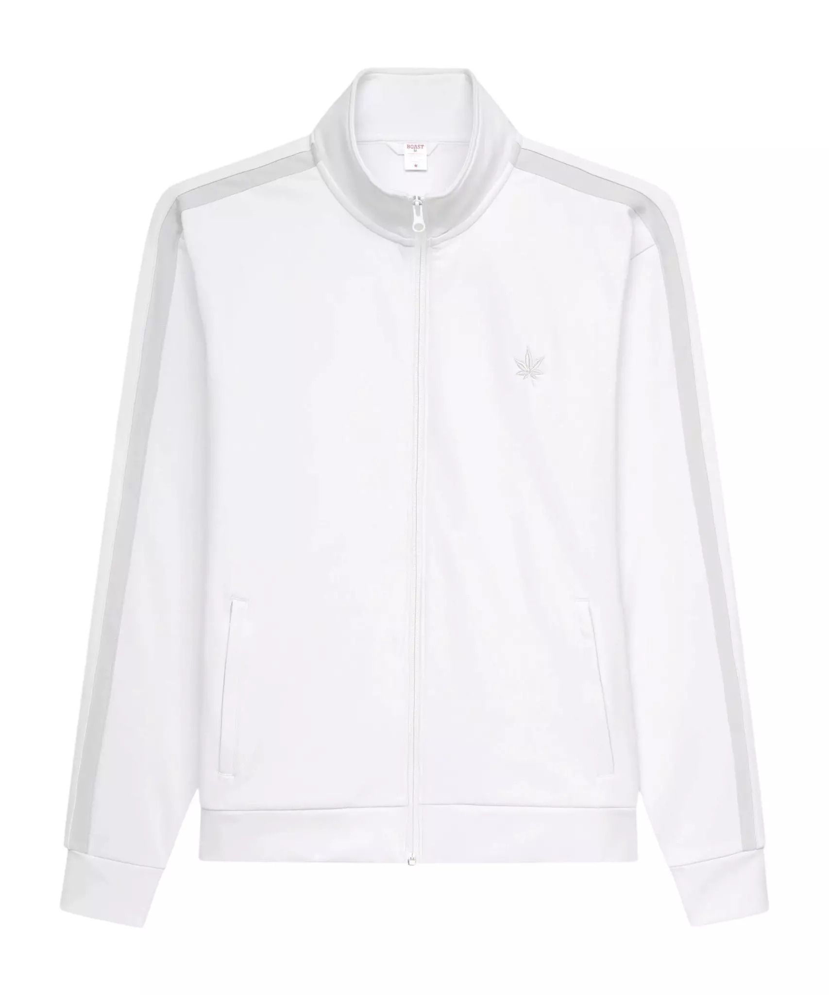 Boast Men's Tipped Warm-Up Jacket 2.0 - White/Grey - WHITE/GREY