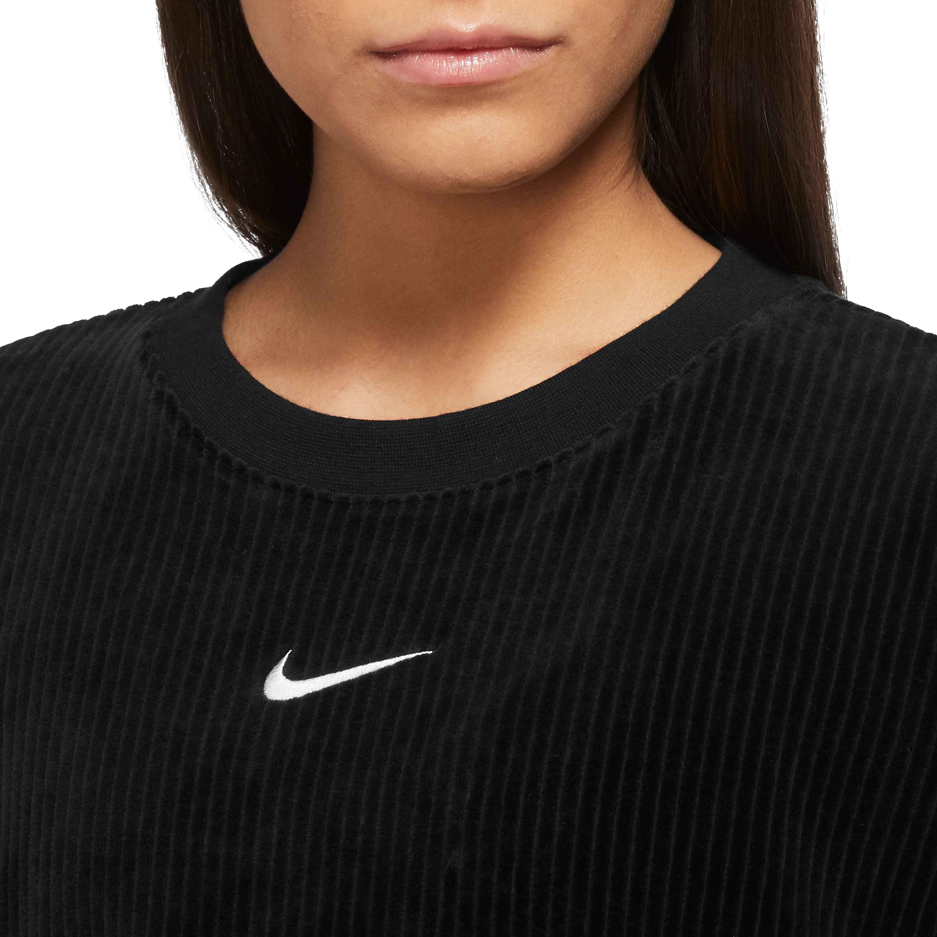 NIKE Nike Sportswear Women's Velour Long-Sleeve Crew Dress, Black Women's  Short Dress