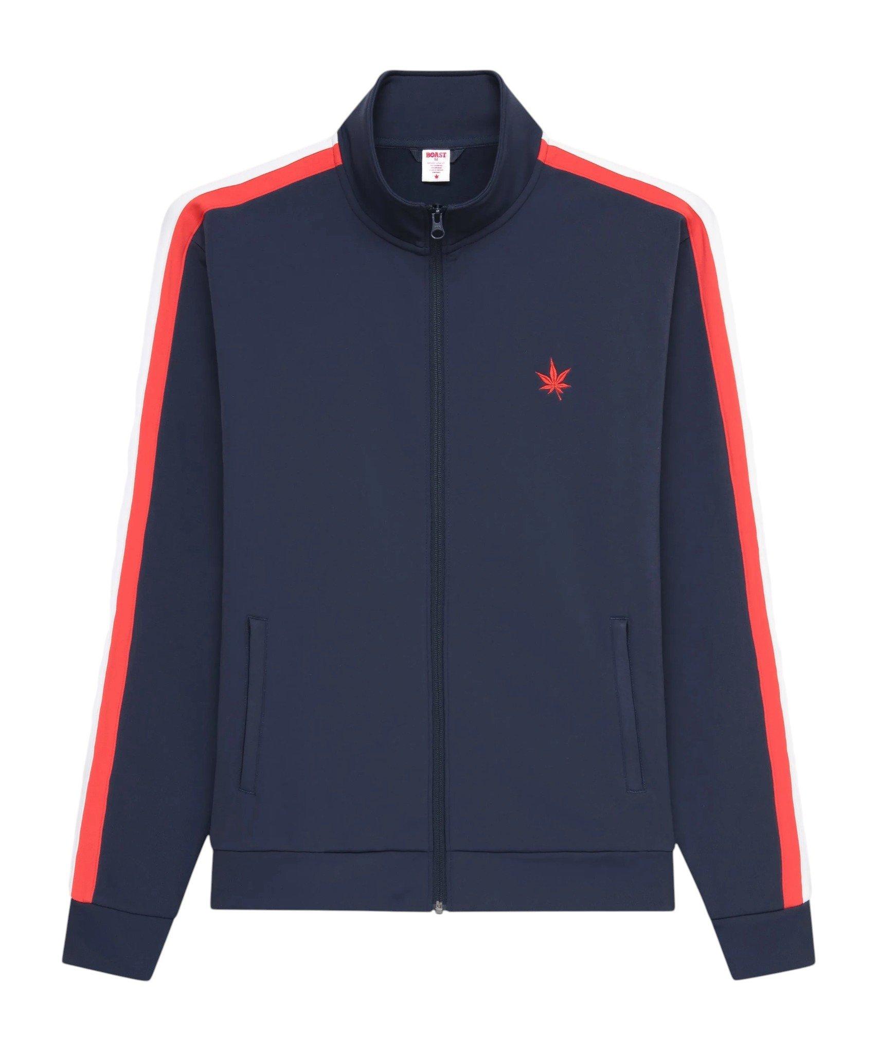 Boast Men's Tipped Warm-Up Jacket 2.0 - Navy/Red/White - NAVY/RED/WHITE