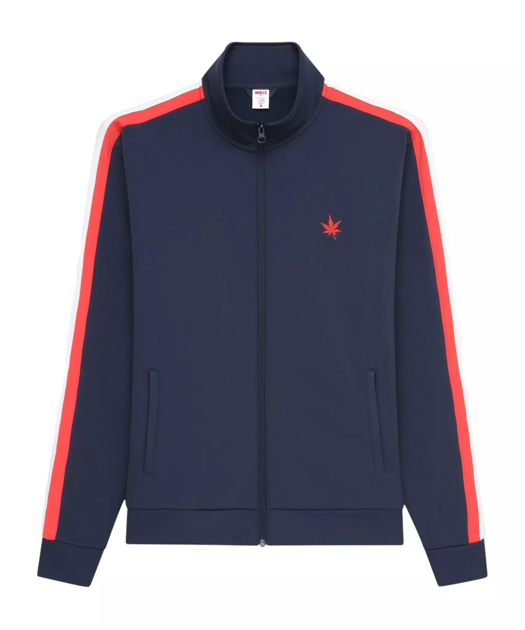 Boast Men's Tipped Warm-Up Jacket 2.0 - Navy/Red/White - NAVY/RED/WHITE