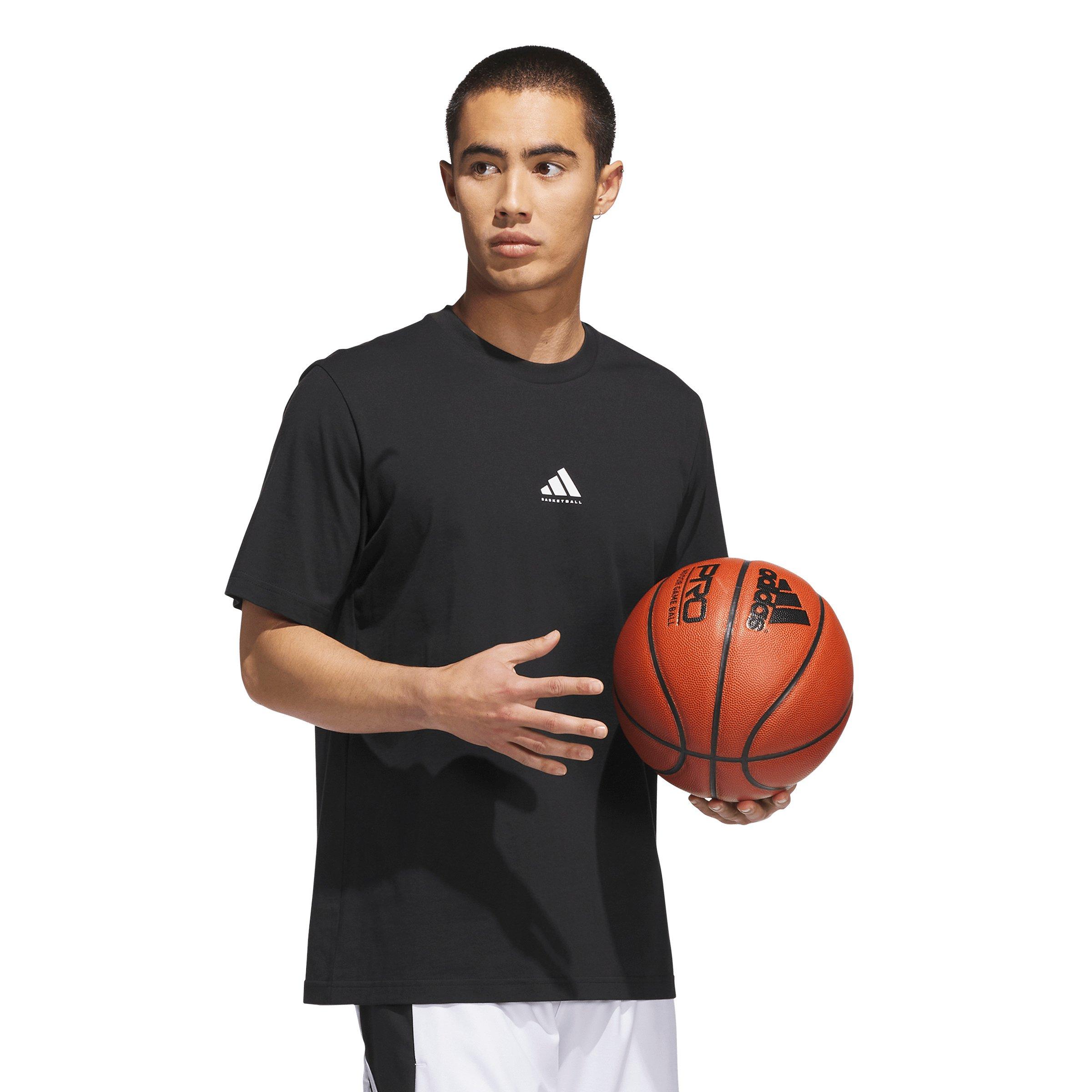 adidas Men's Basketball Graphic Tee - Black/White - BLACK/WHITE Thumbnail View 5