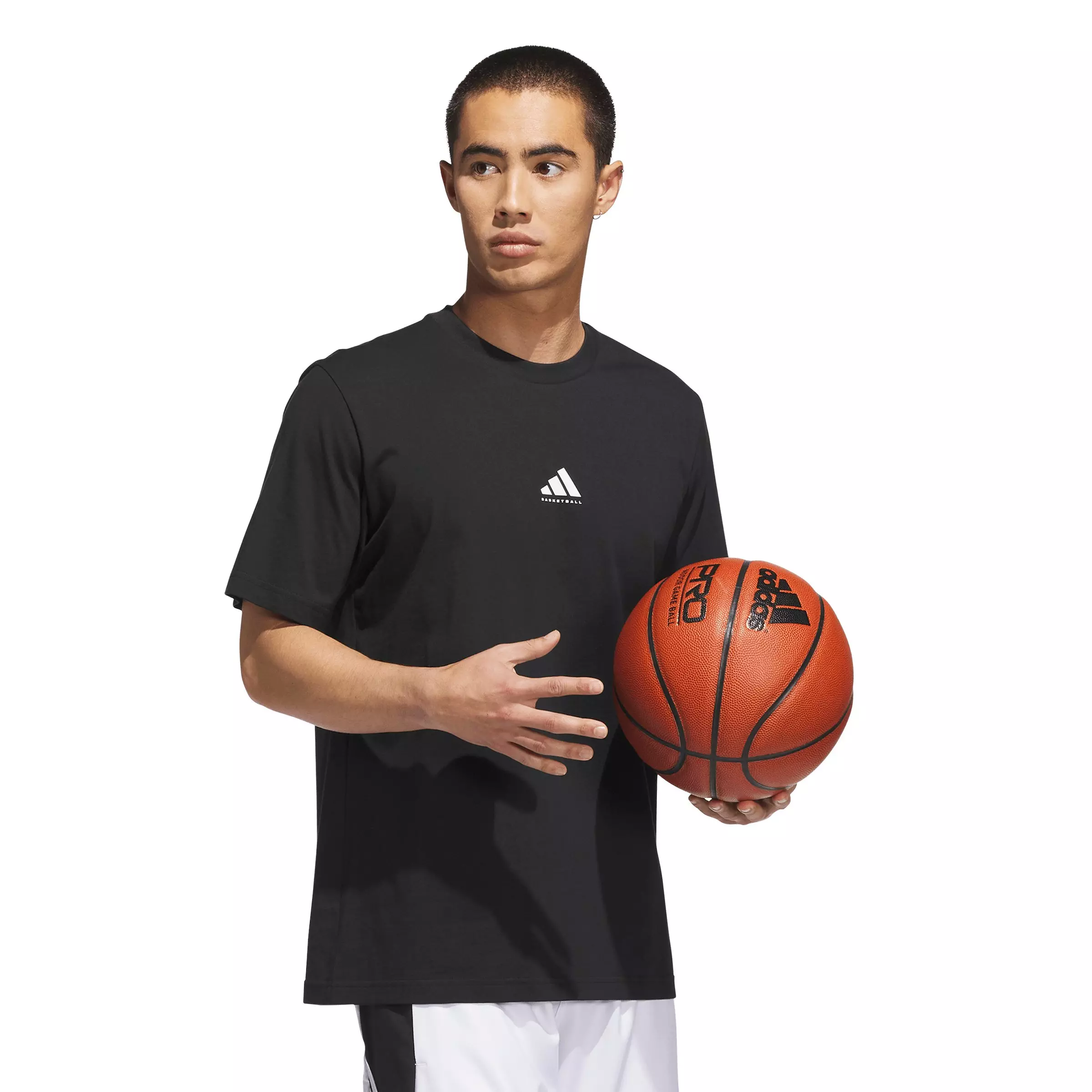 adidas Men's Basketball Graphic Tee - Black/White - BLACK/WHITE