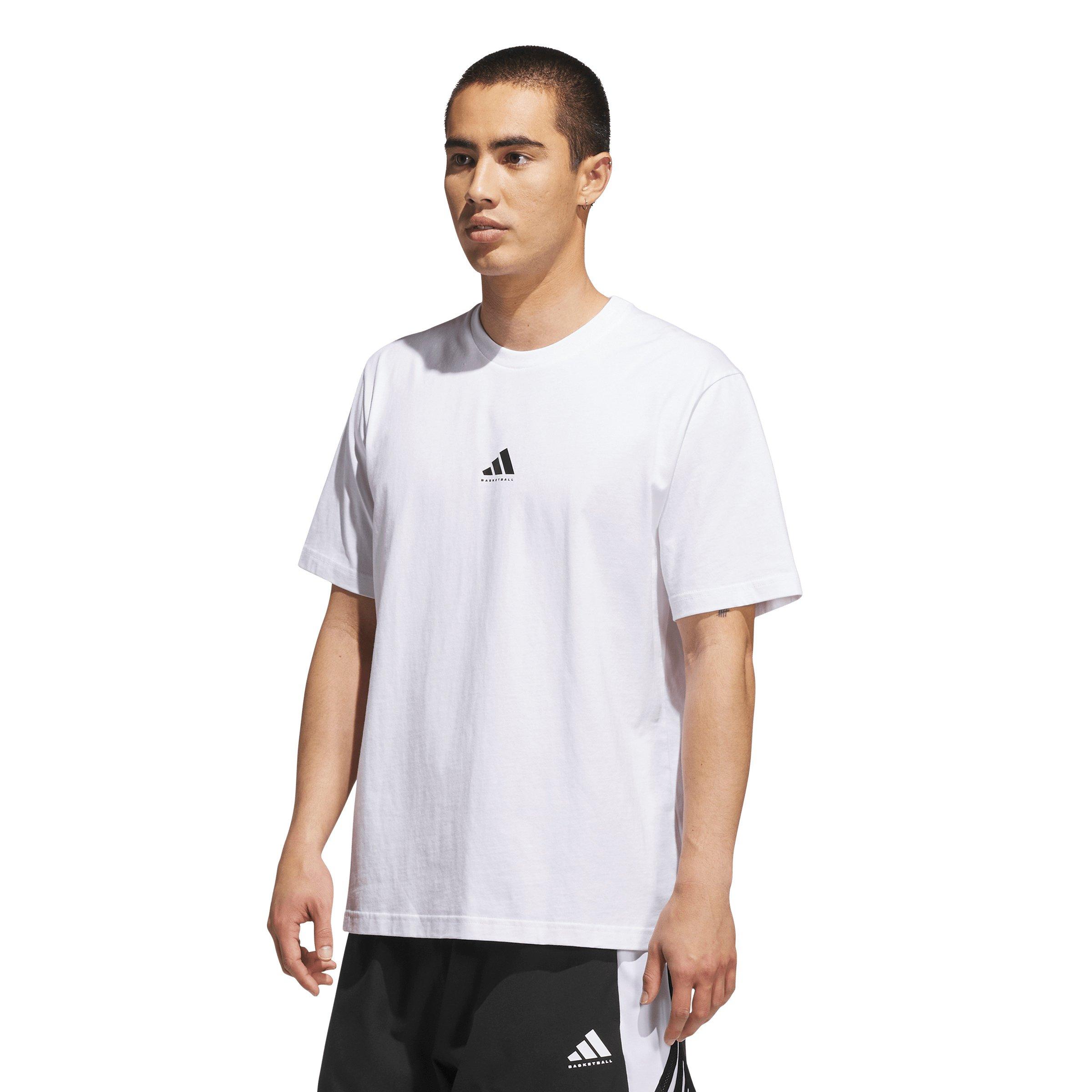 adidas Men's Basketball Graphic Tee -White/Black - WHITE/BLACK Thumbnail View 1