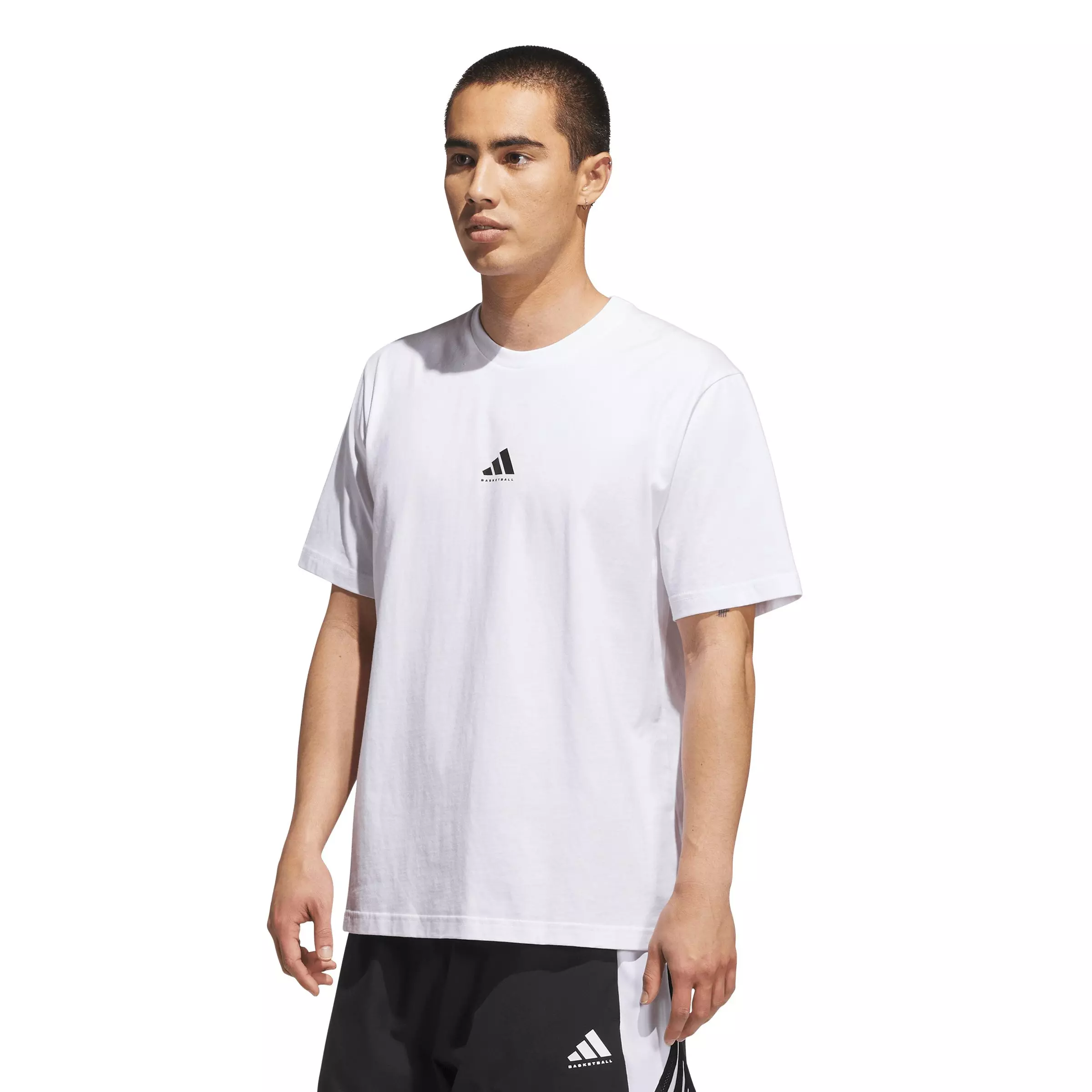 adidas Men's Basketball Graphic Tee -White/Black - WHITE/BLACK
