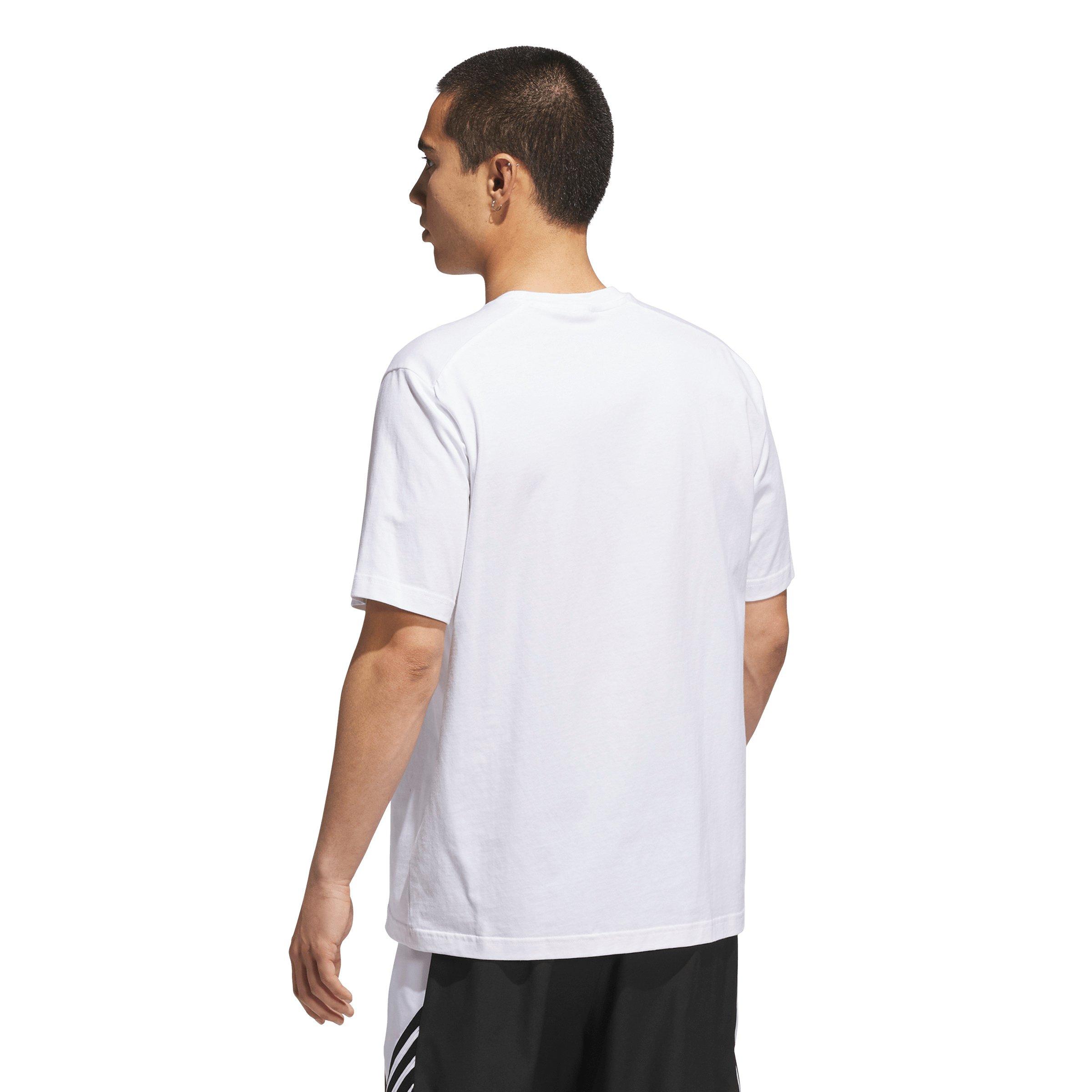 adidas Men's Basketball Graphic Tee - White/Black - WHITE/BLACK Thumbnail View 2