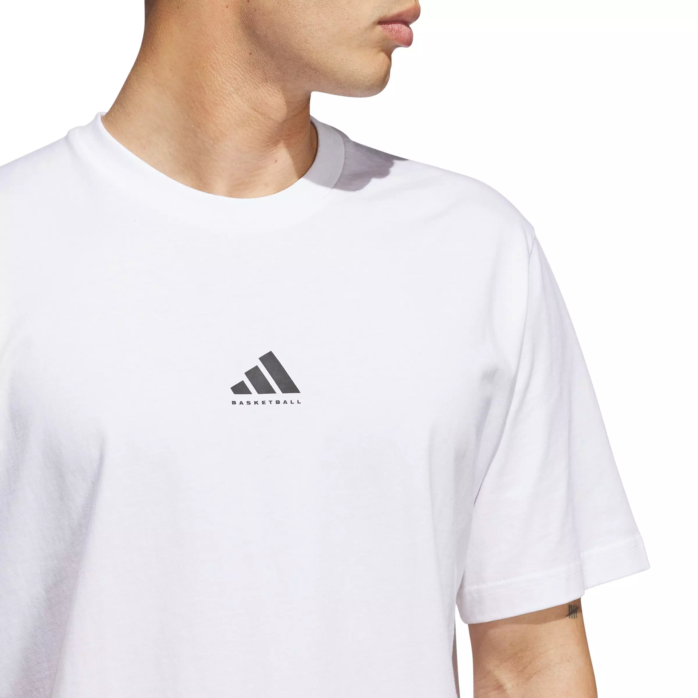 adidas Men's Basketball Graphic Tee - White/Black - WHITE/BLACK