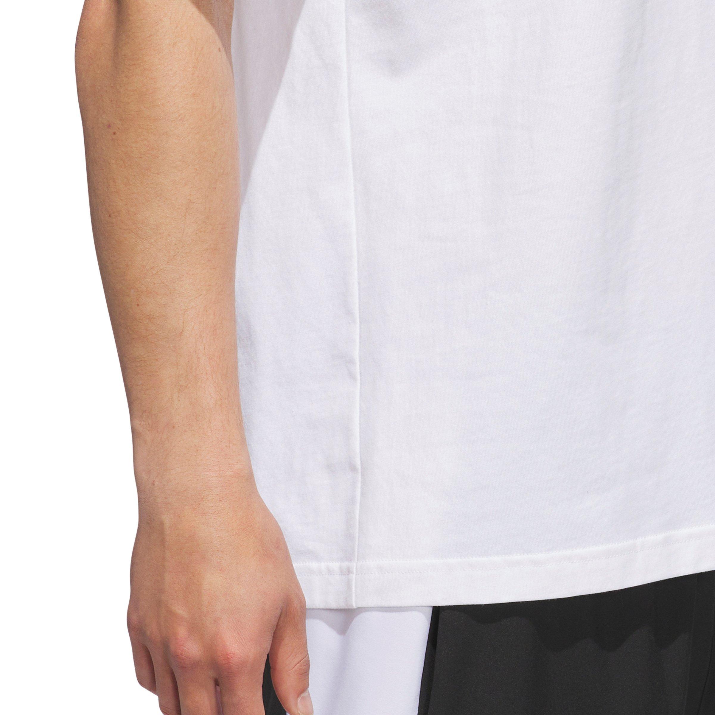 adidas Men's Basketball Graphic Tee - White/Black - WHITE/BLACK Thumbnail View 4