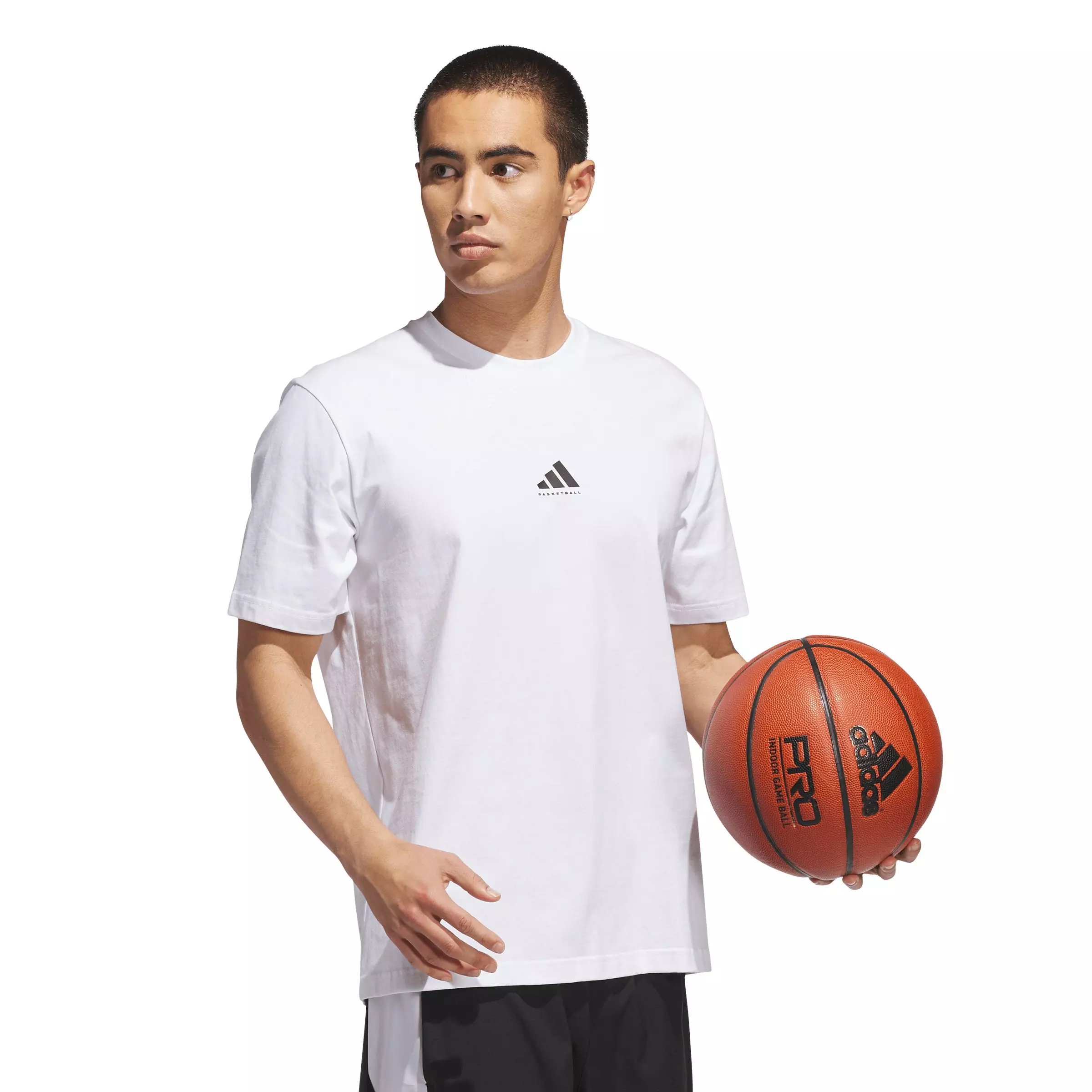 adidas Men's Basketball Graphic Tee - White/Black - WHITE/BLACK