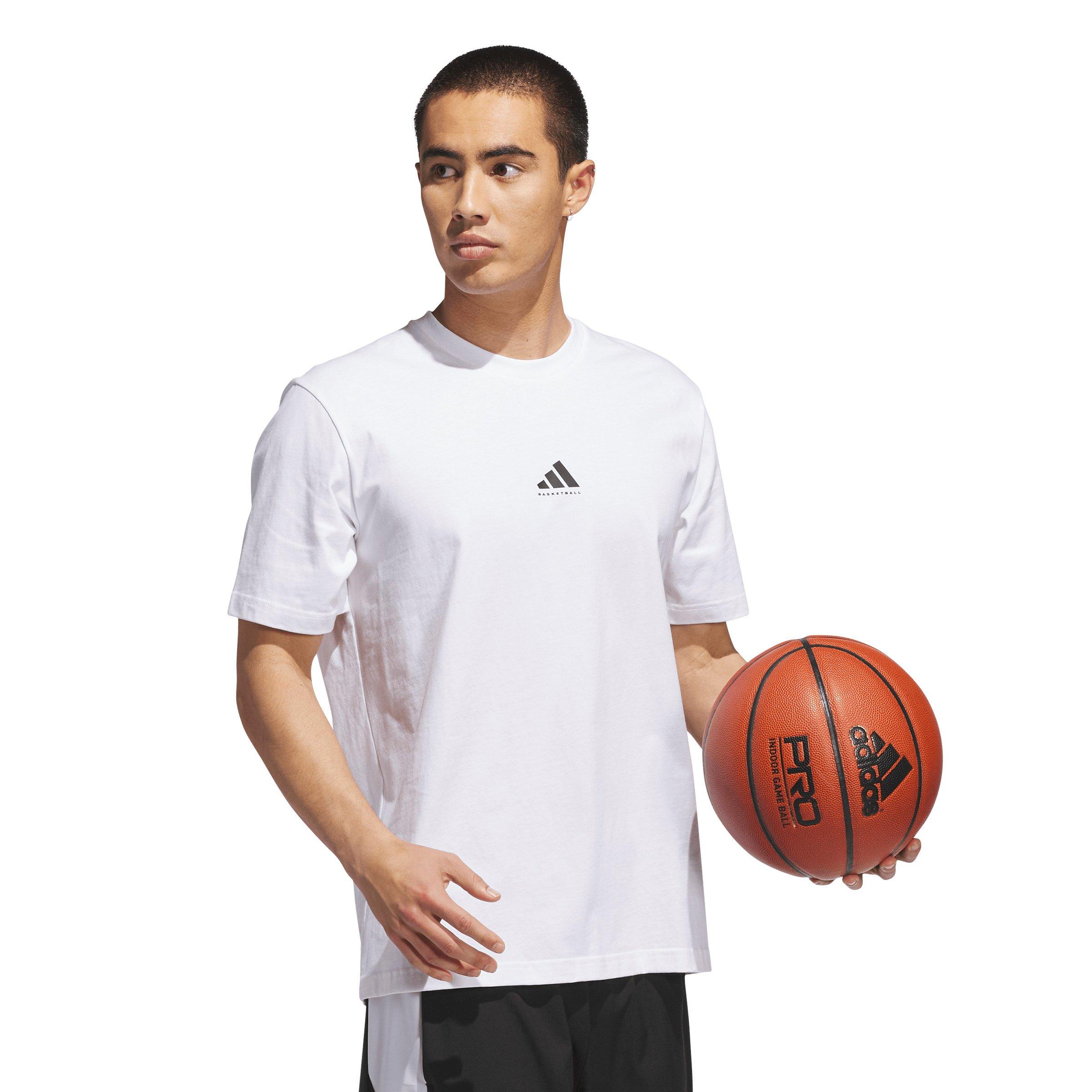adidas Men's Basketball Graphic Tee -White/Black - WHITE/BLACK Thumbnail View 5