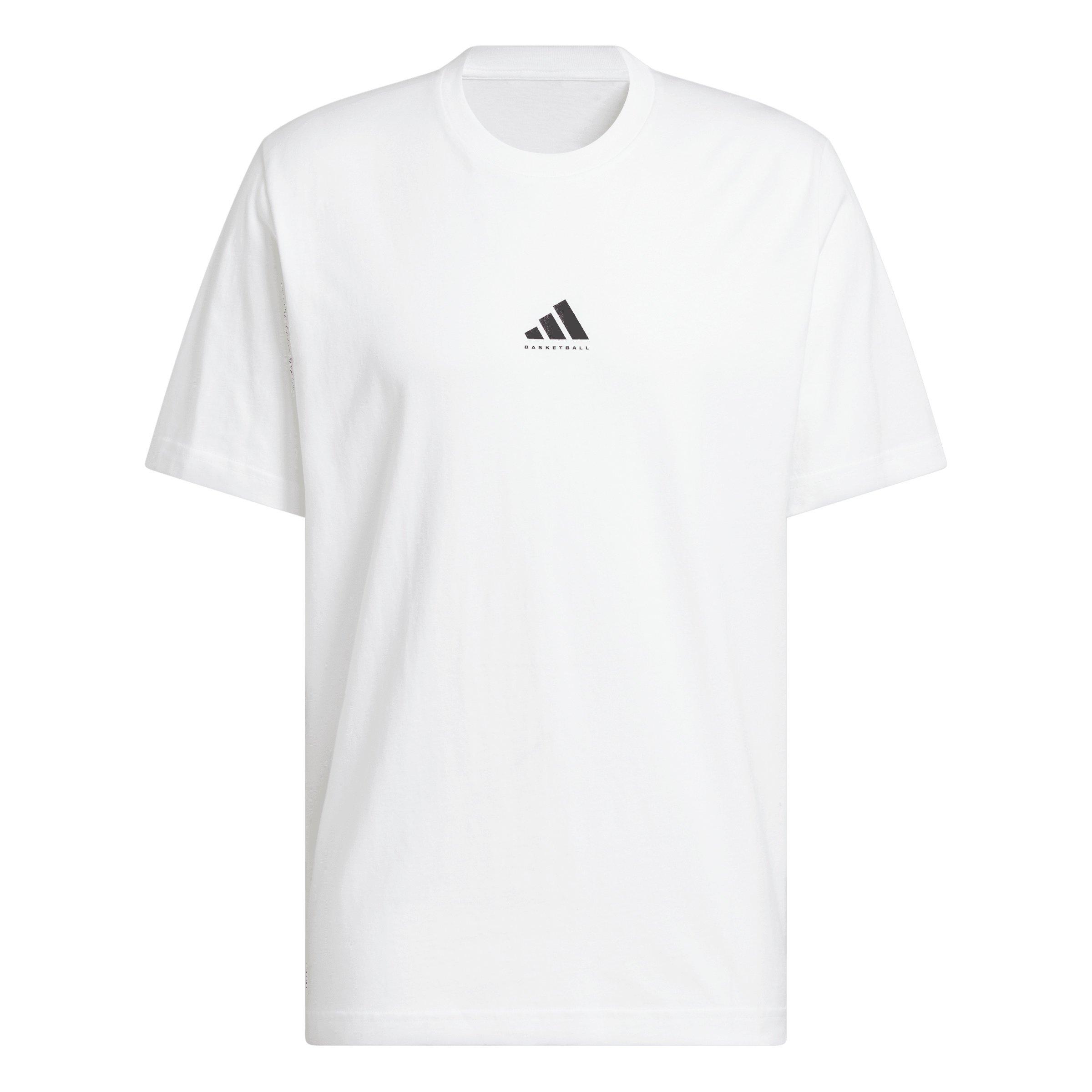 adidas Men's Basketball Graphic Tee - White/Black - WHITE/BLACK Thumbnail View 6