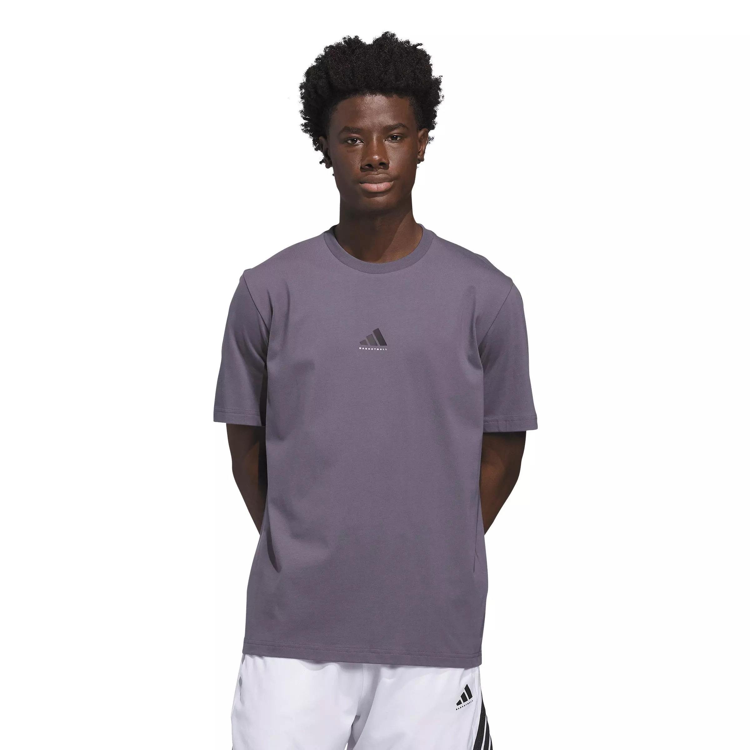 adidas Men's Basketball Graphic Tee - Dk Grey - DK GREY
