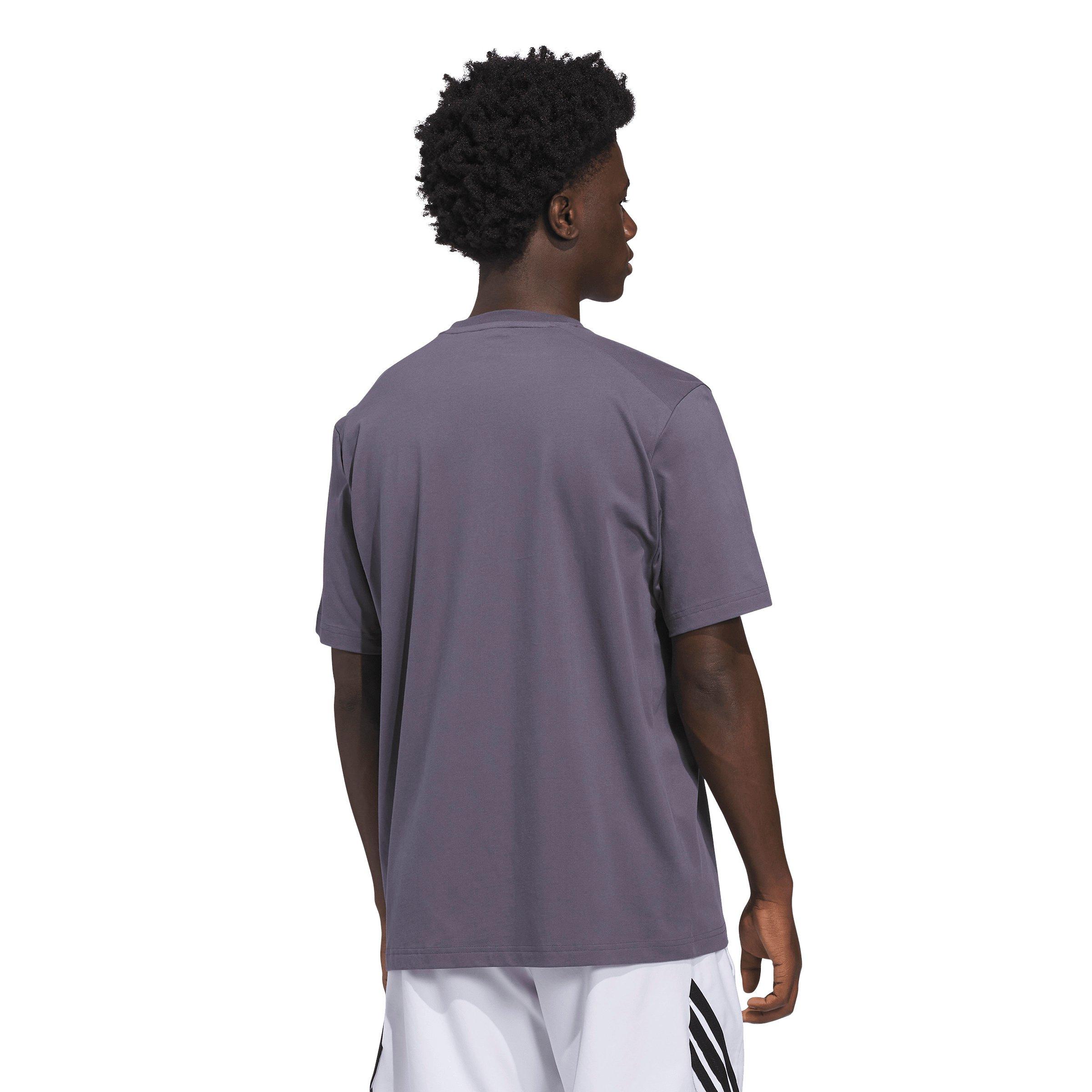 adidas Men's Basketball Graphic Tee - Dk Grey - DK GREY Thumbnail View 2