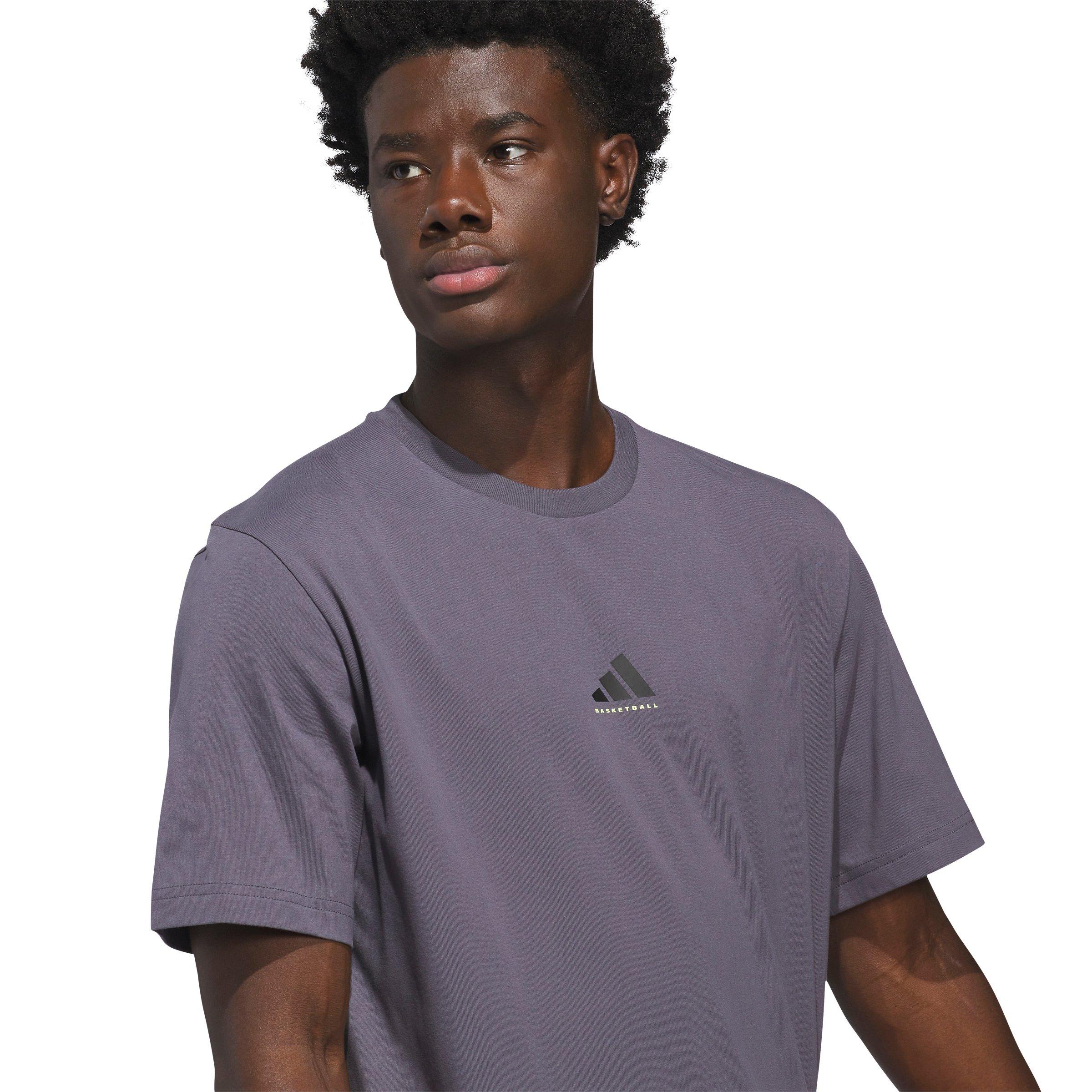 adidas Men's Basketball Graphic Tee - Dk Grey - DK GREY Thumbnail View 3