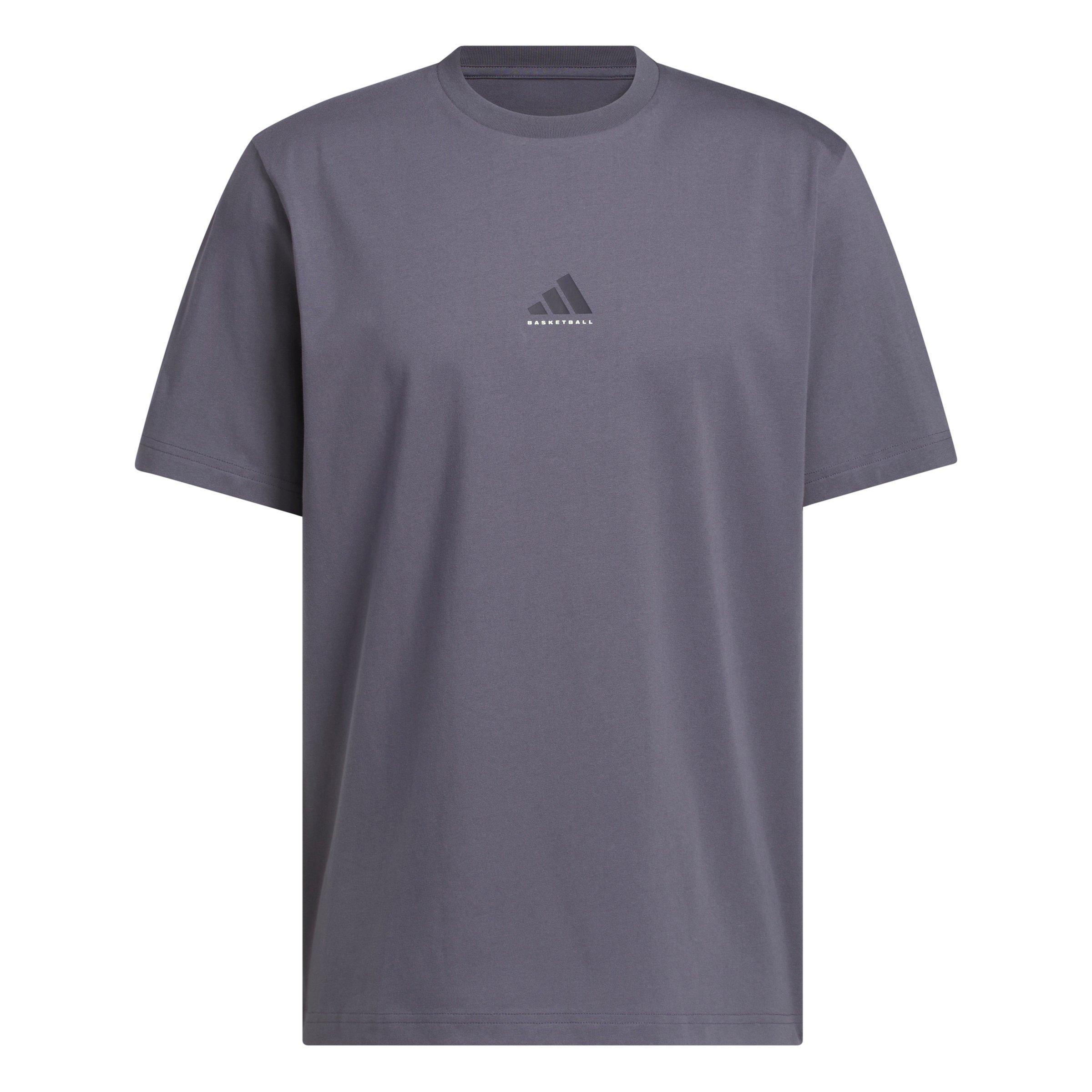 adidas Men's Basketball Graphic Tee -Dk Grey - DK GREY Thumbnail View 6