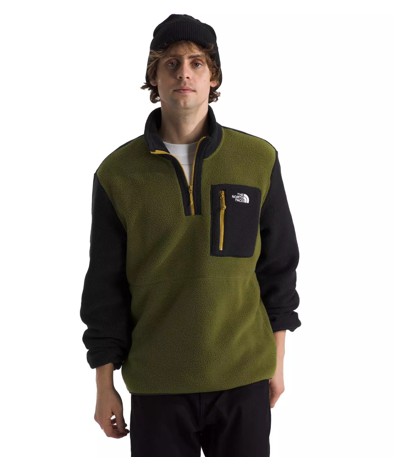 The North Face Men's Yumiori 1/4-Zip Sweatshirt -Olive - OLIVE