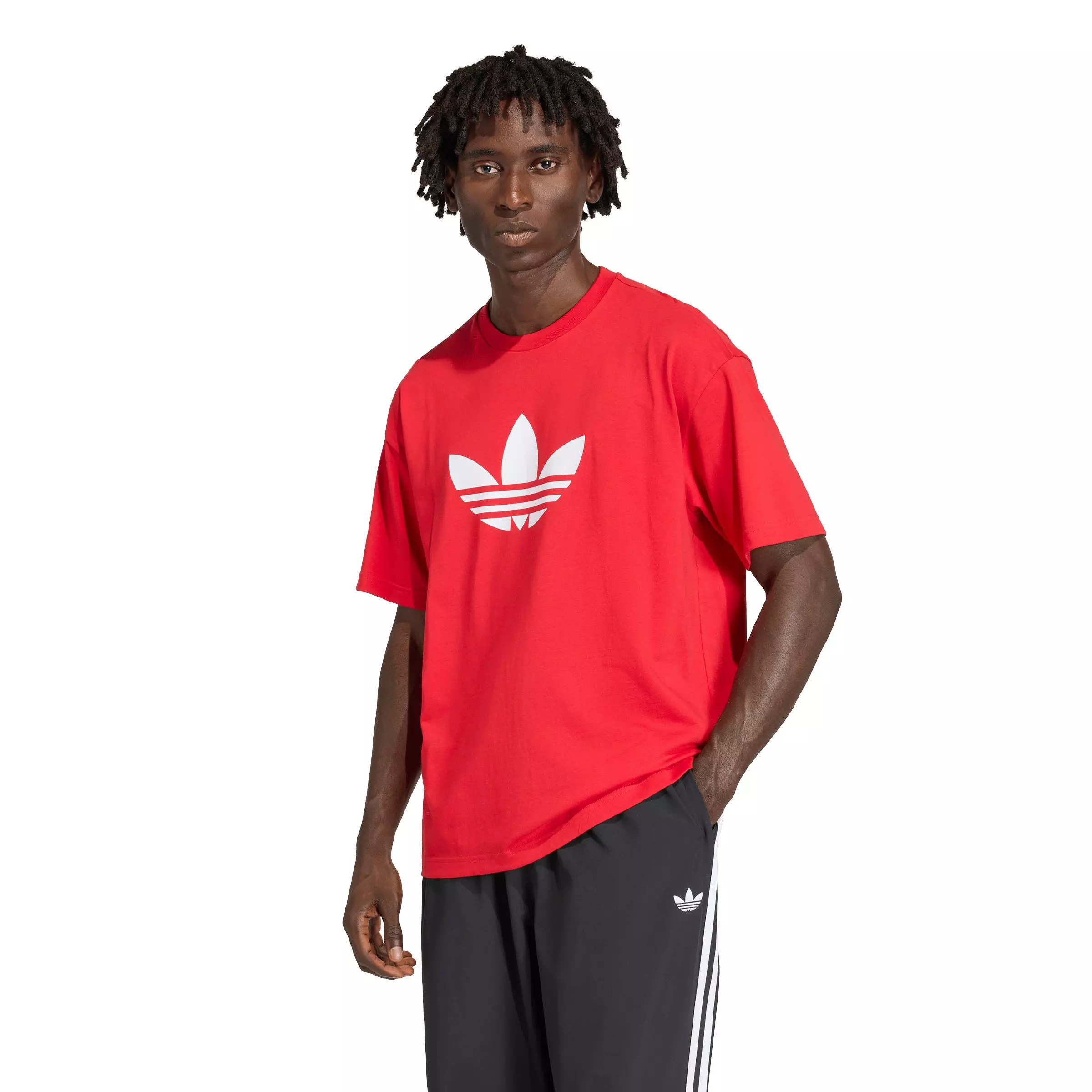 adidas Originals Men's Adicolor Trefoil Tee - Red/White - RED/WHITE