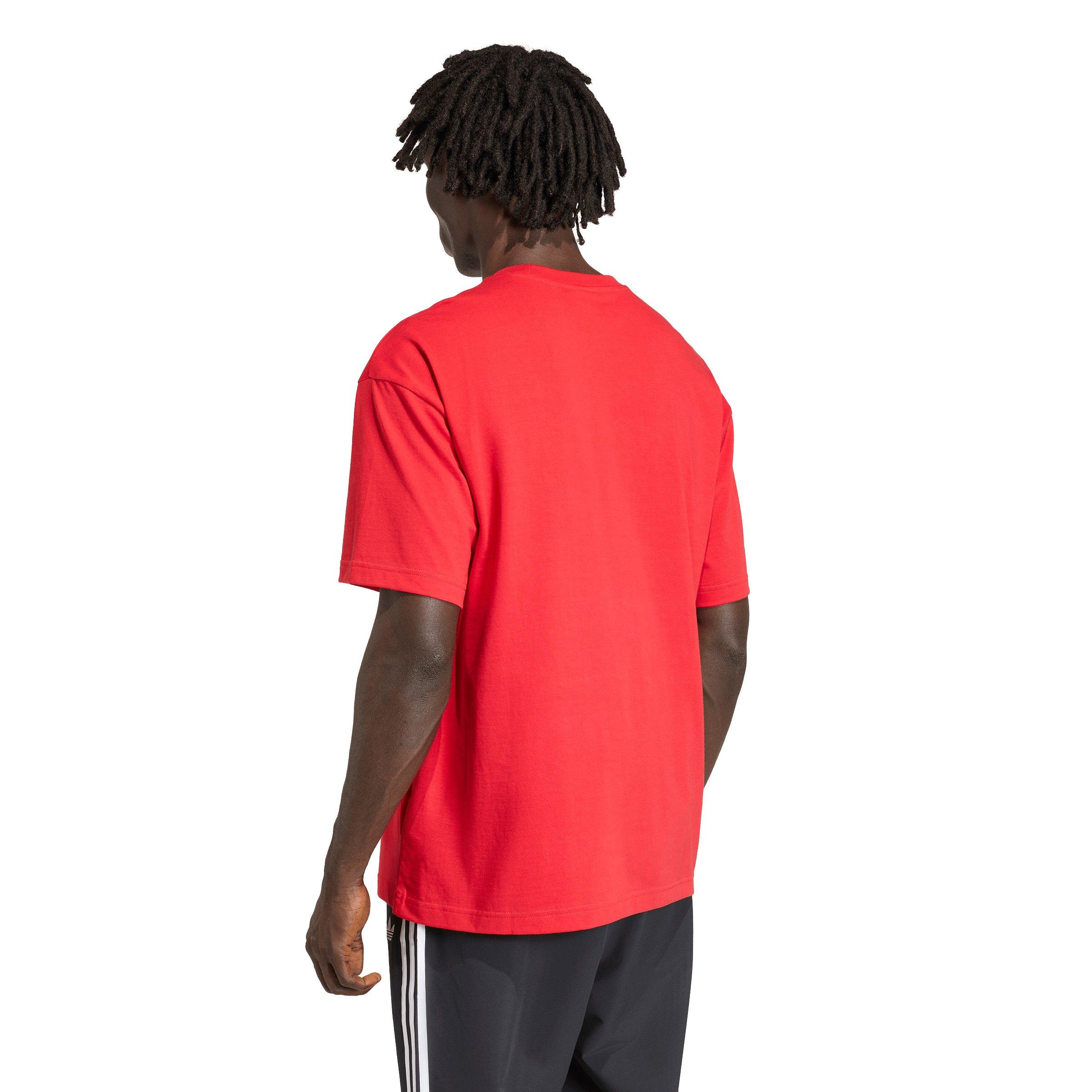 adidas Originals Men's Adicolor Trefoil Tee - Red/White - RED/WHITE Thumbnail View 2