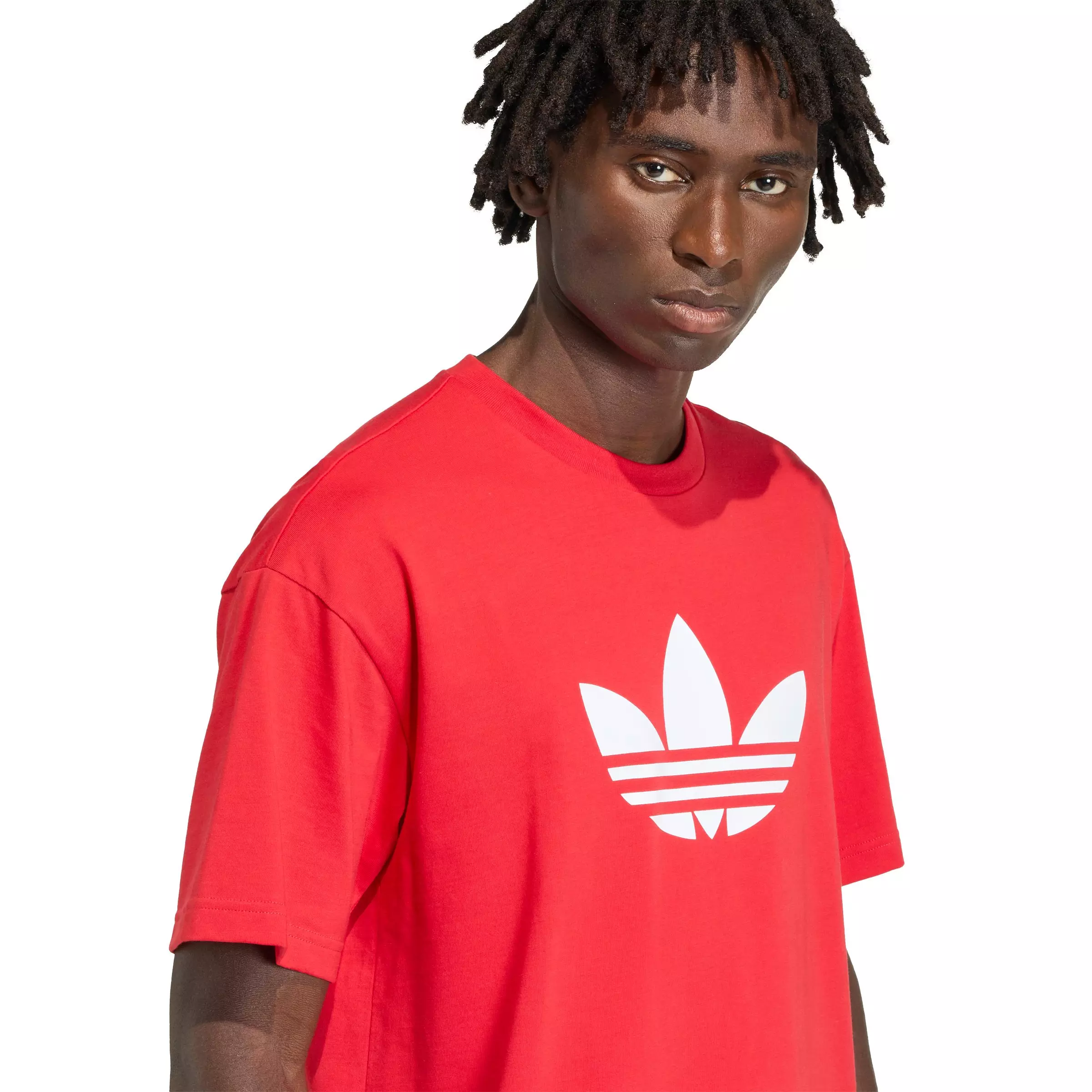 adidas Originals Men's Adicolor Trefoil Tee -Red/White - RED/WHITE